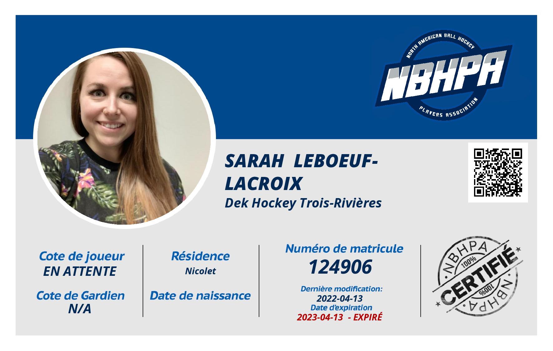 Sarah  Leboeuf-Lacroix