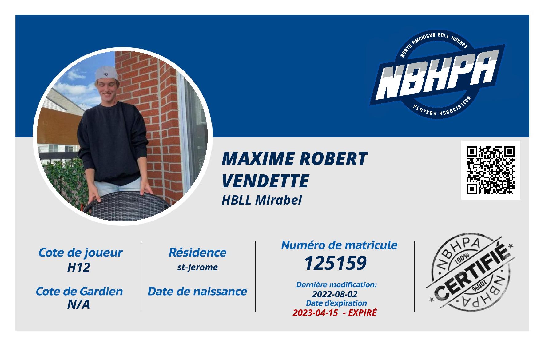 Maxime Robert Vendette