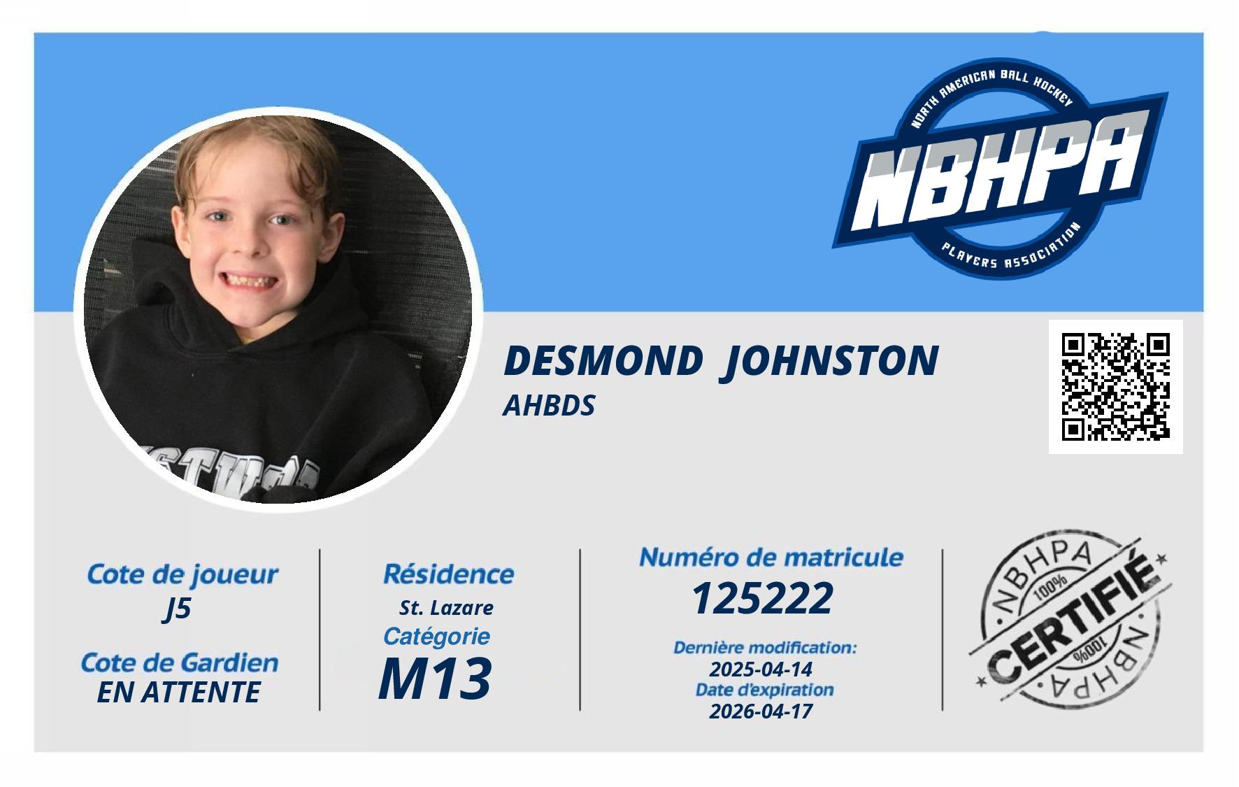 Desmond  Johnston 