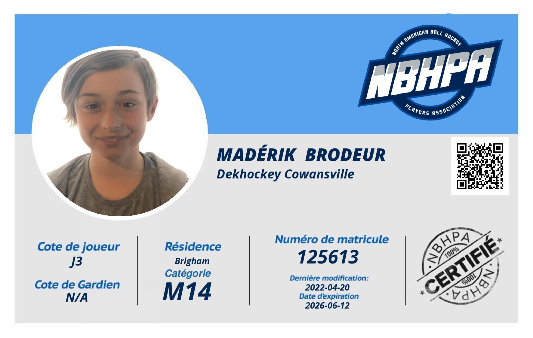 Madérik  Brodeur 
