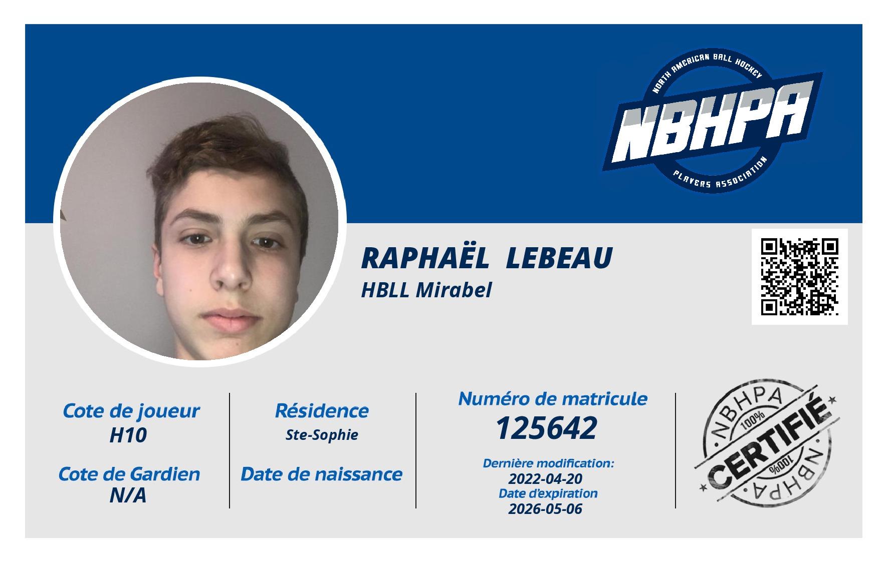 Raphaël  Lebeau 