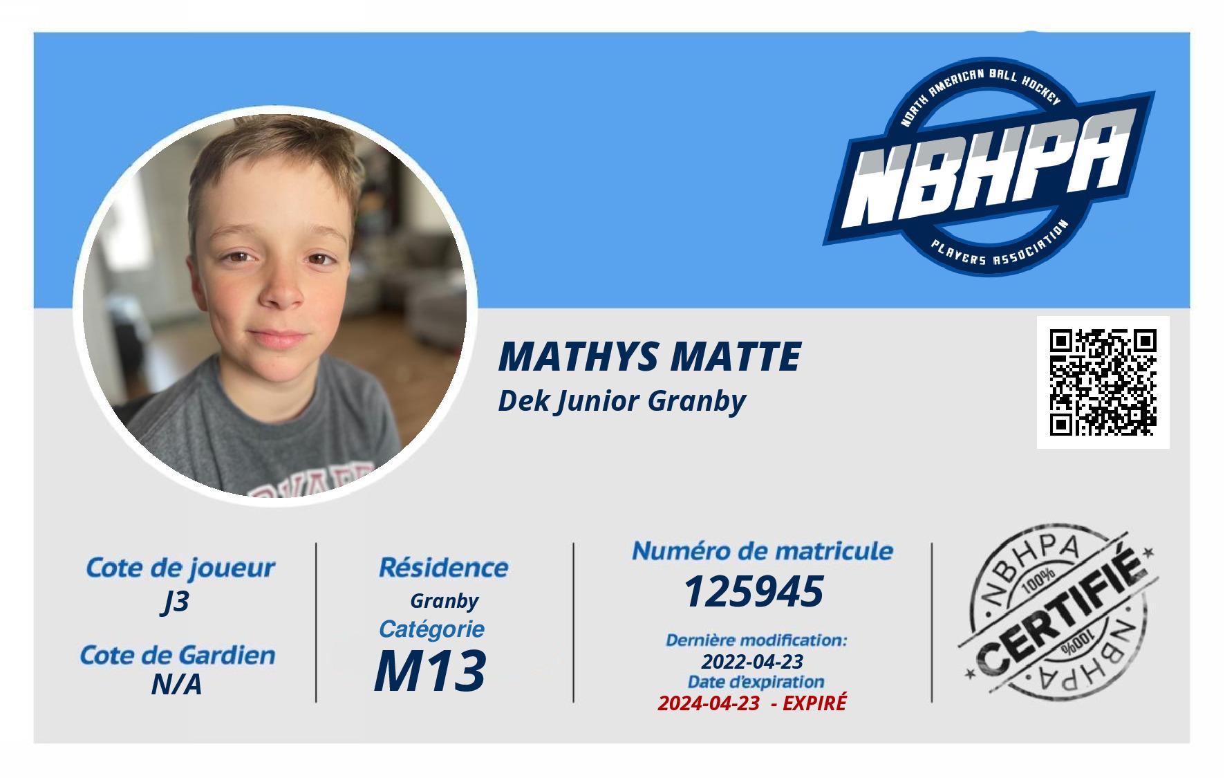 Mathys Matte