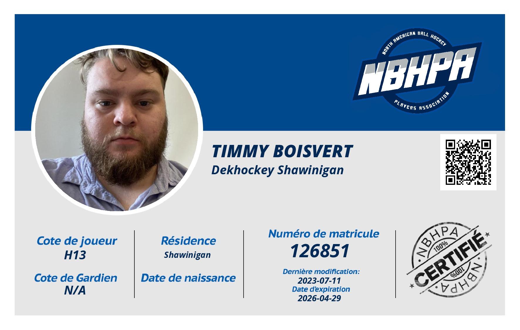 Timmy Boisvert