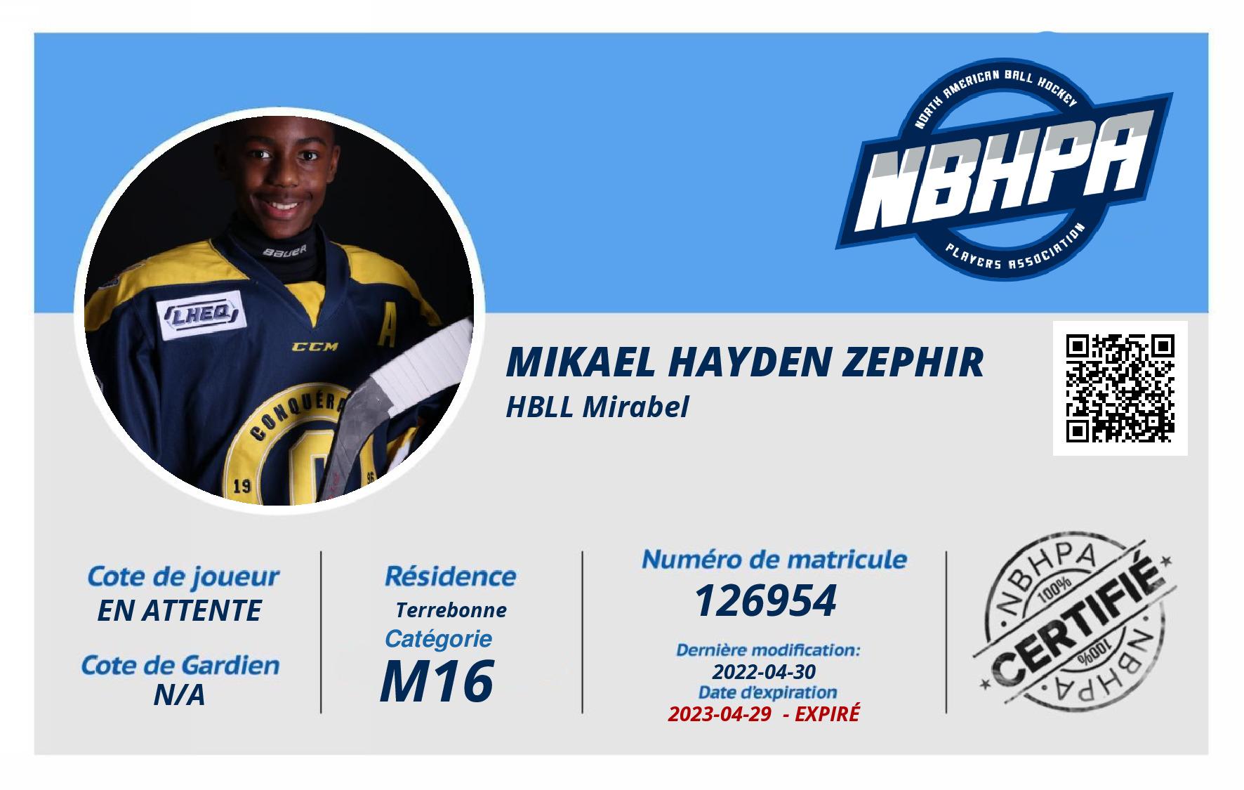 Mikael Hayden Zephir