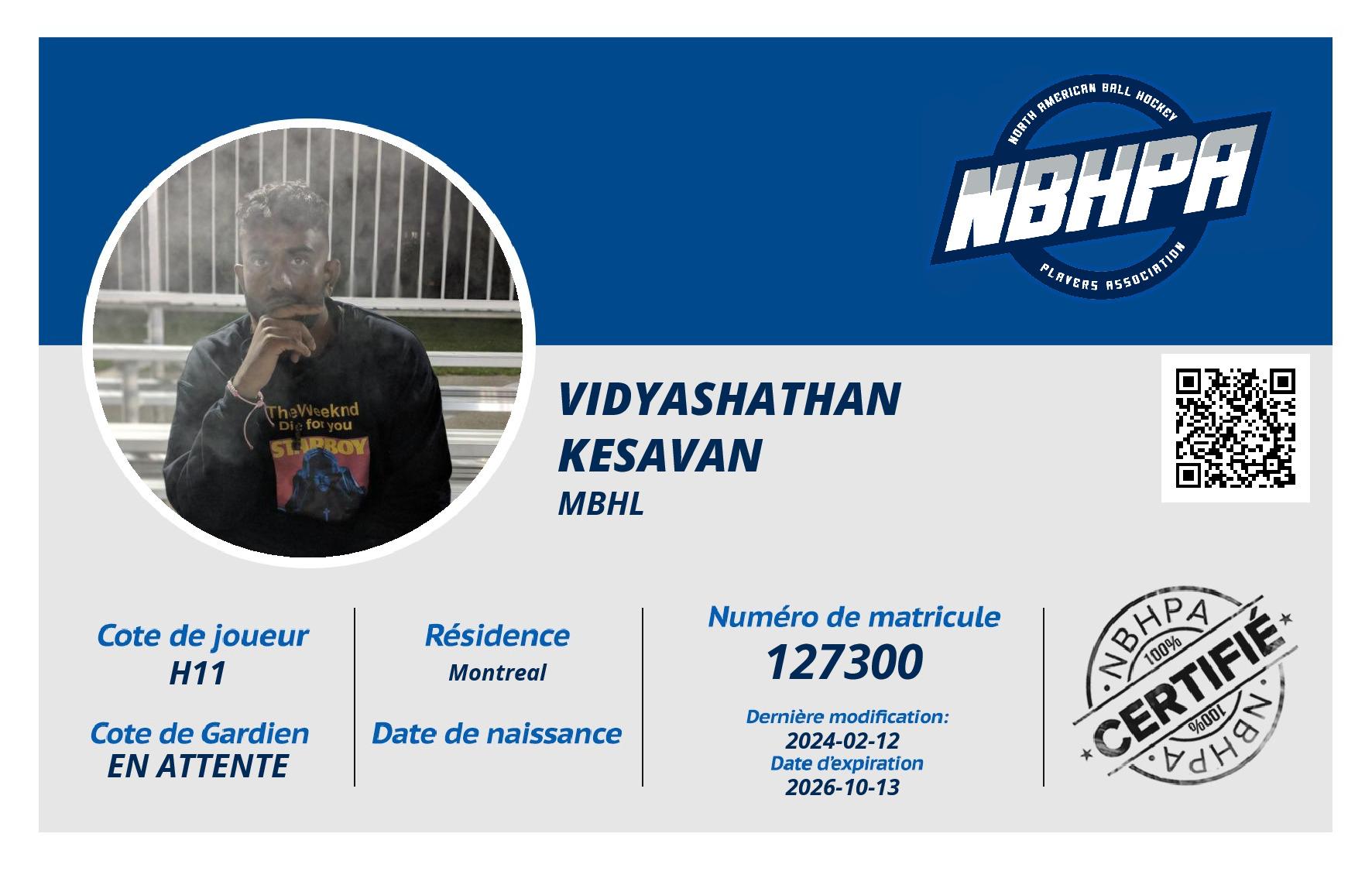 Vidyashathan Kesavan