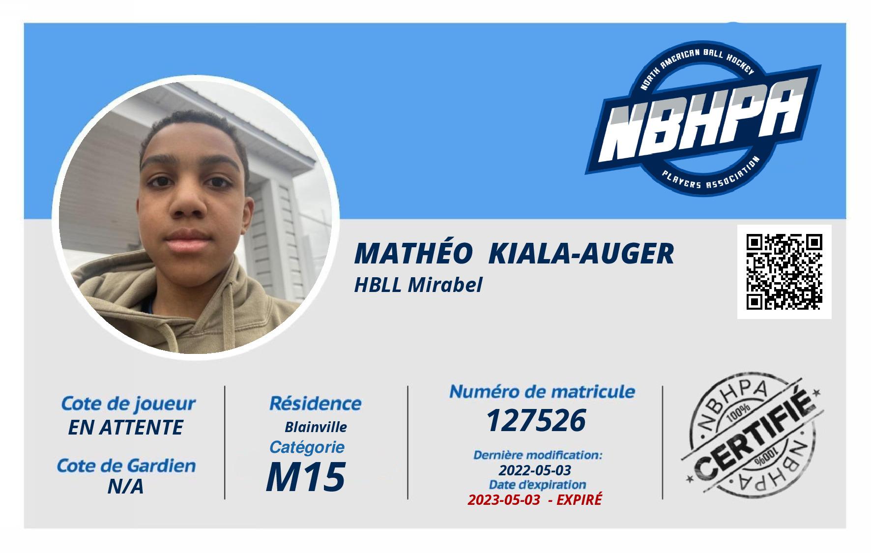 Mathéo  Kiala-Auger