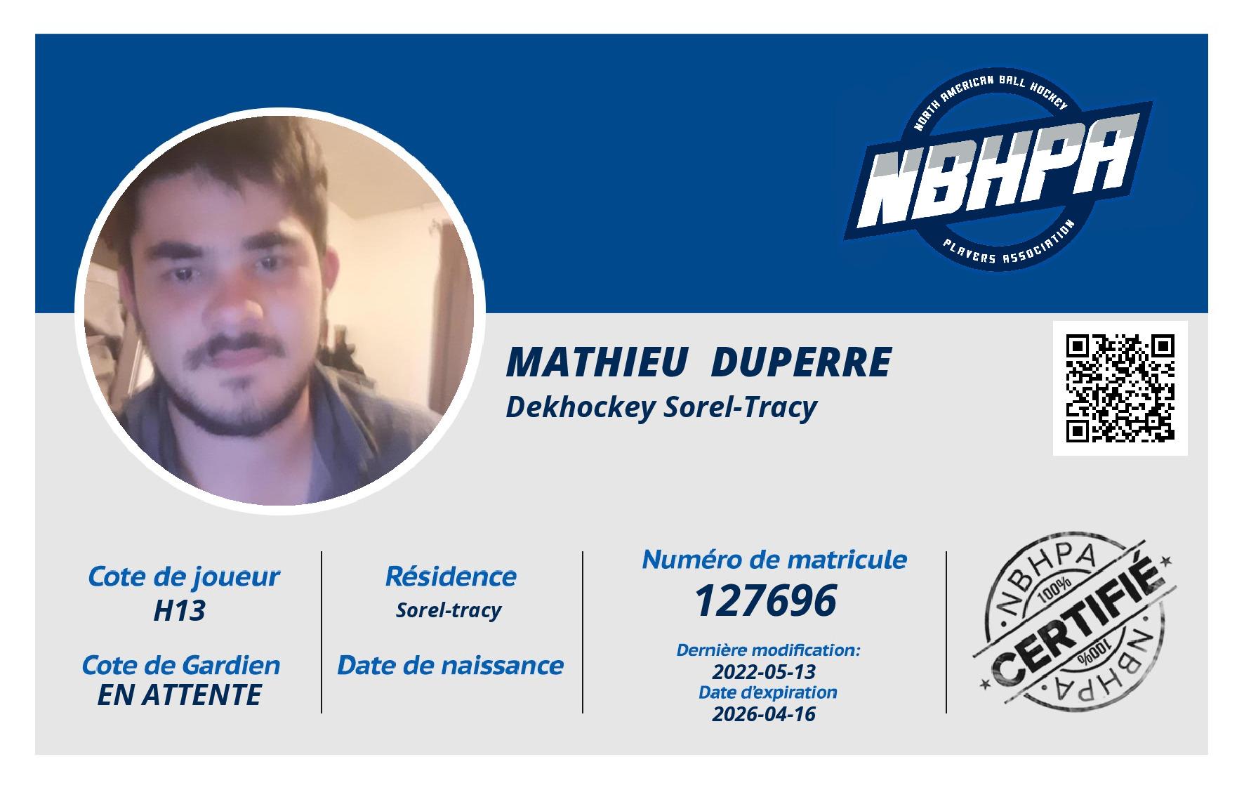 Mathieu  Duperre 