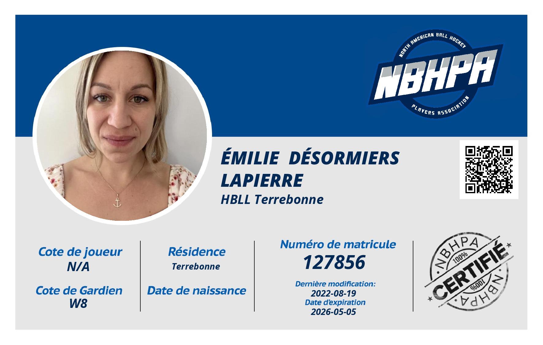 Émilie  Désormiers Lapierre