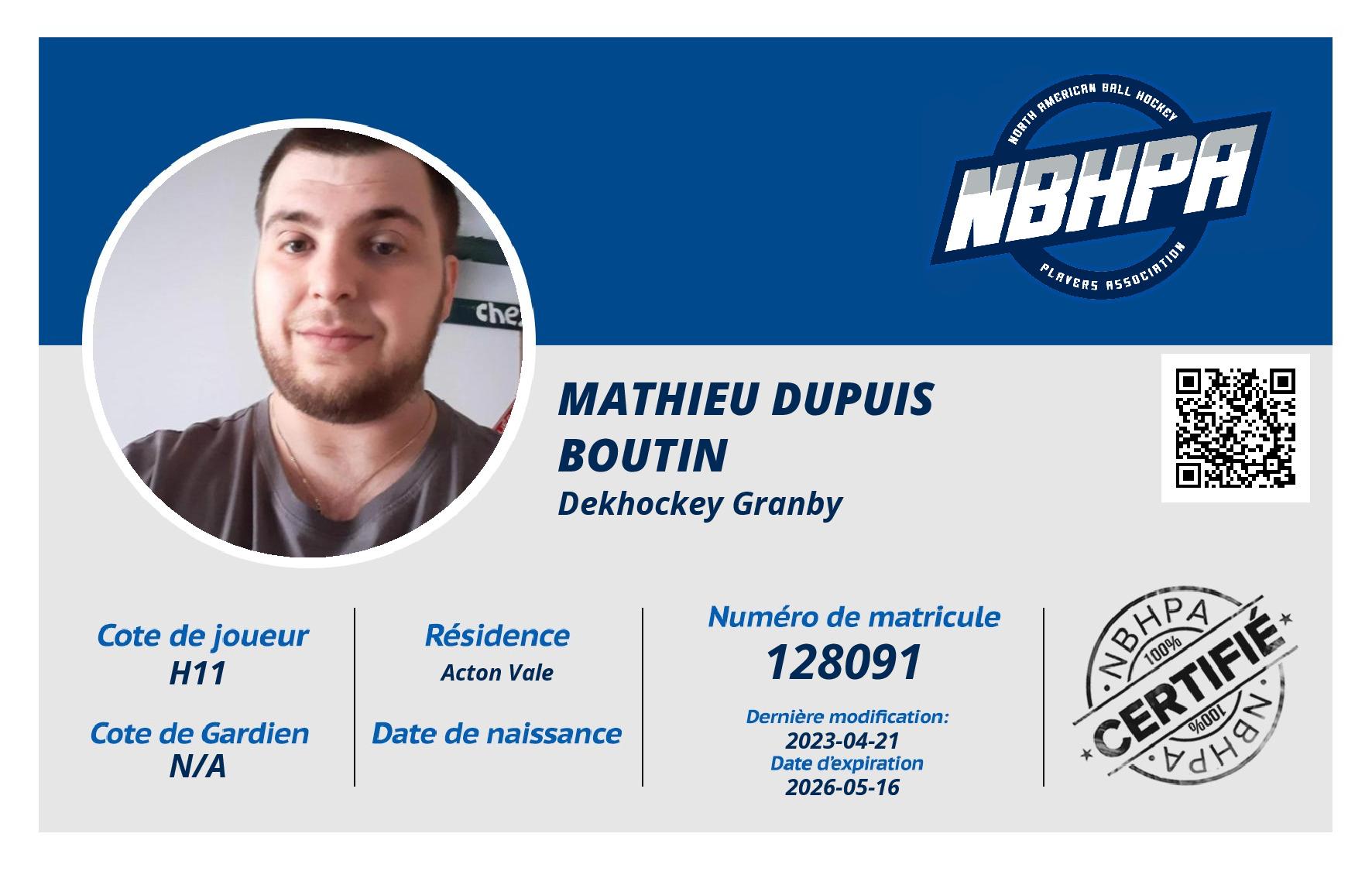 Mathieu Dupuis boutin