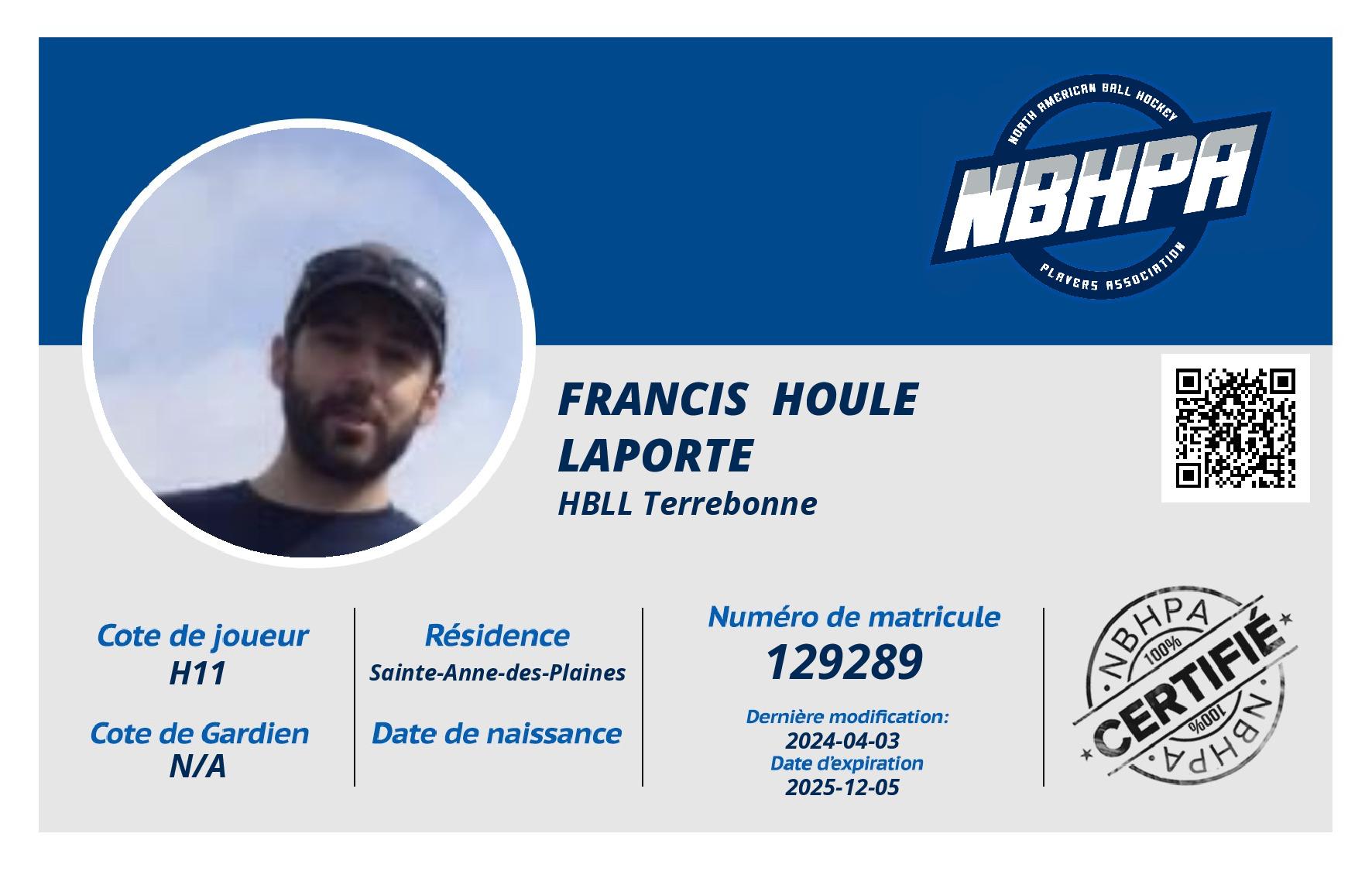 Francis  Houle Laporte