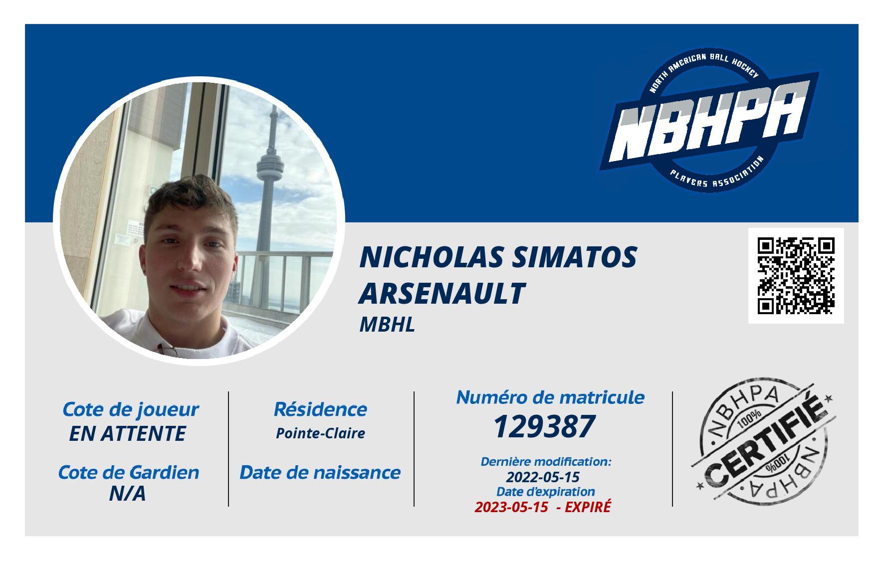 Nicholas Simatos Arsenault
