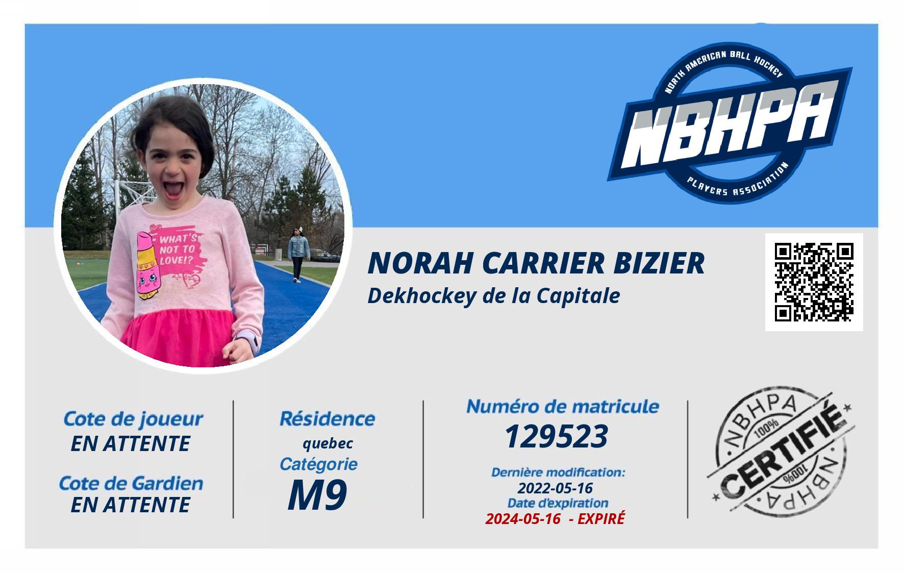 Norah Carrier Bizier