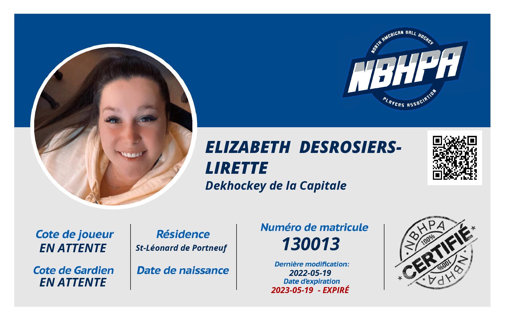 Elizabeth  Desrosiers-Lirette