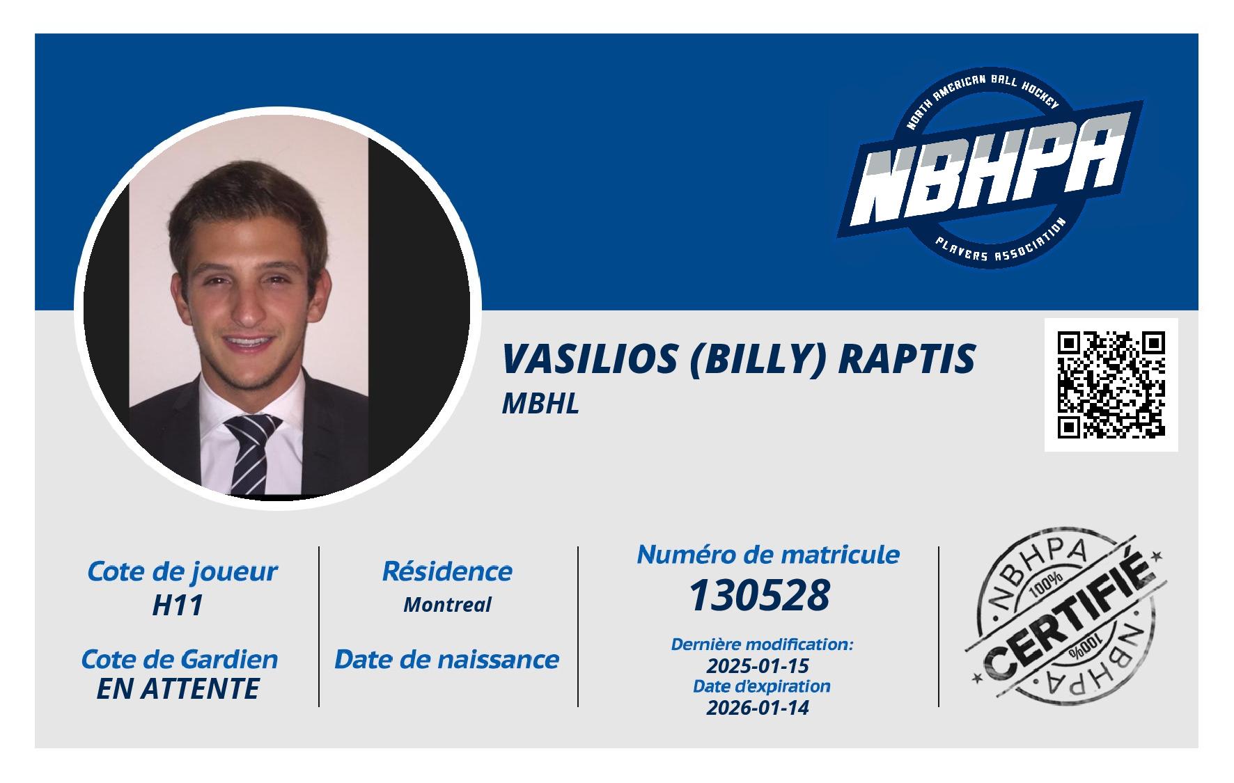 Vasilios (Billy) Raptis