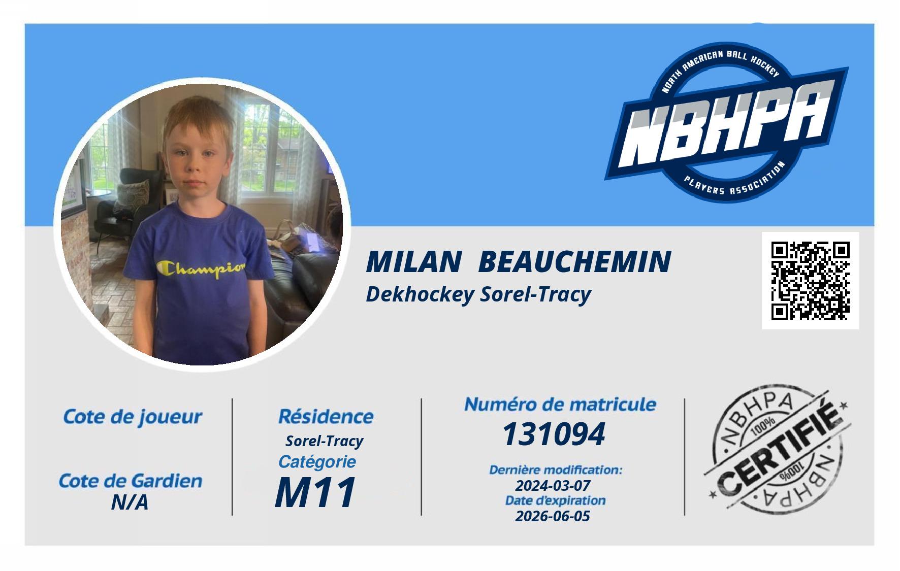 Milan  Beauchemin 