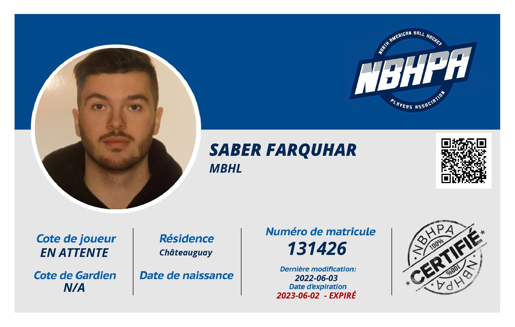 Saber Farquhar 