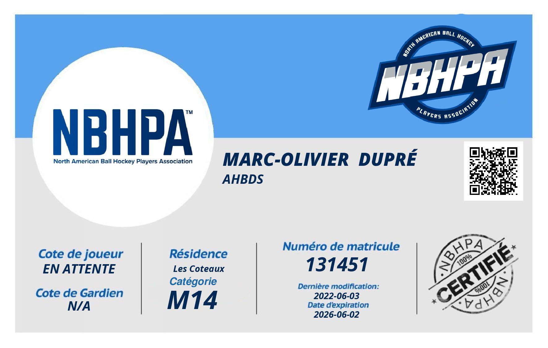 Marc-Olivier  Dupré