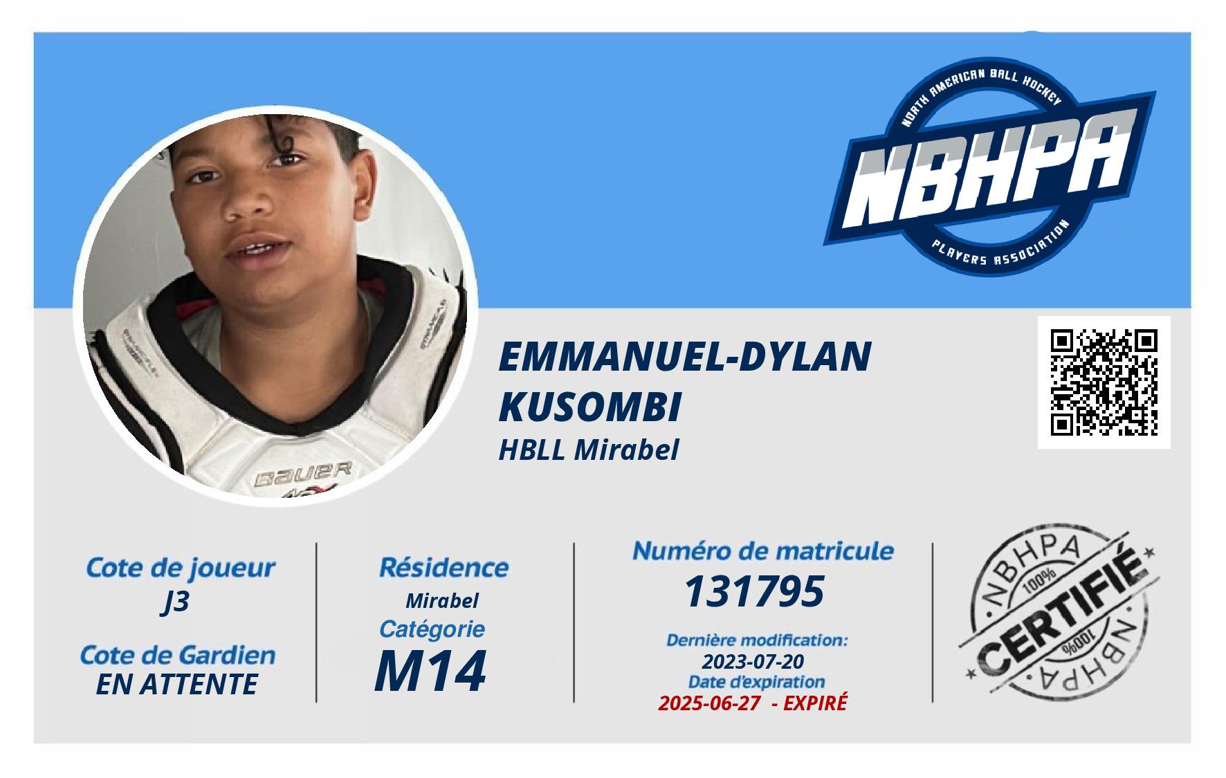 Emmanuel-Dylan  Kusombi 