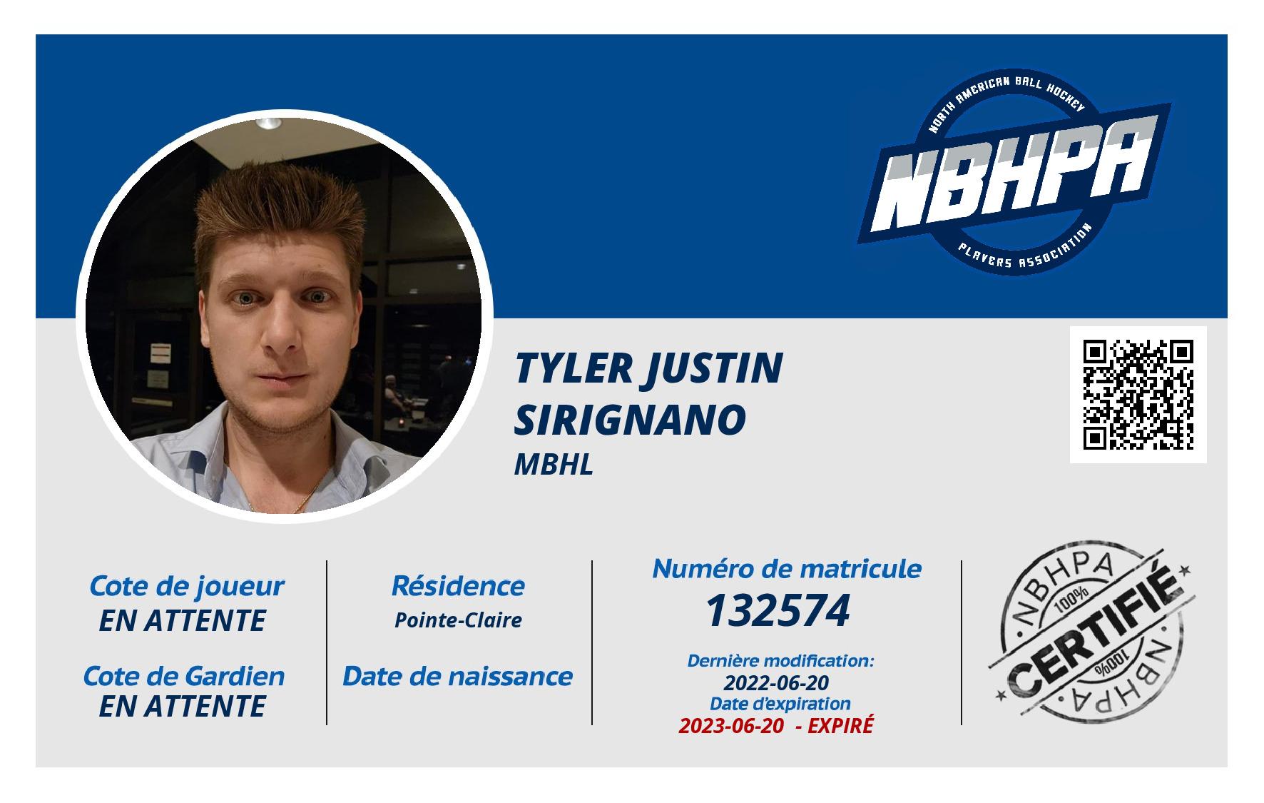 Tyler Justin Sirignano