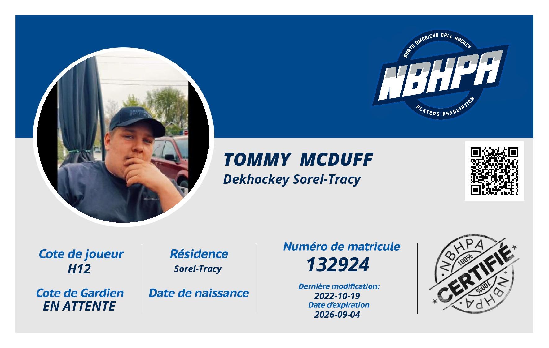 Tommy  Mcduff 
