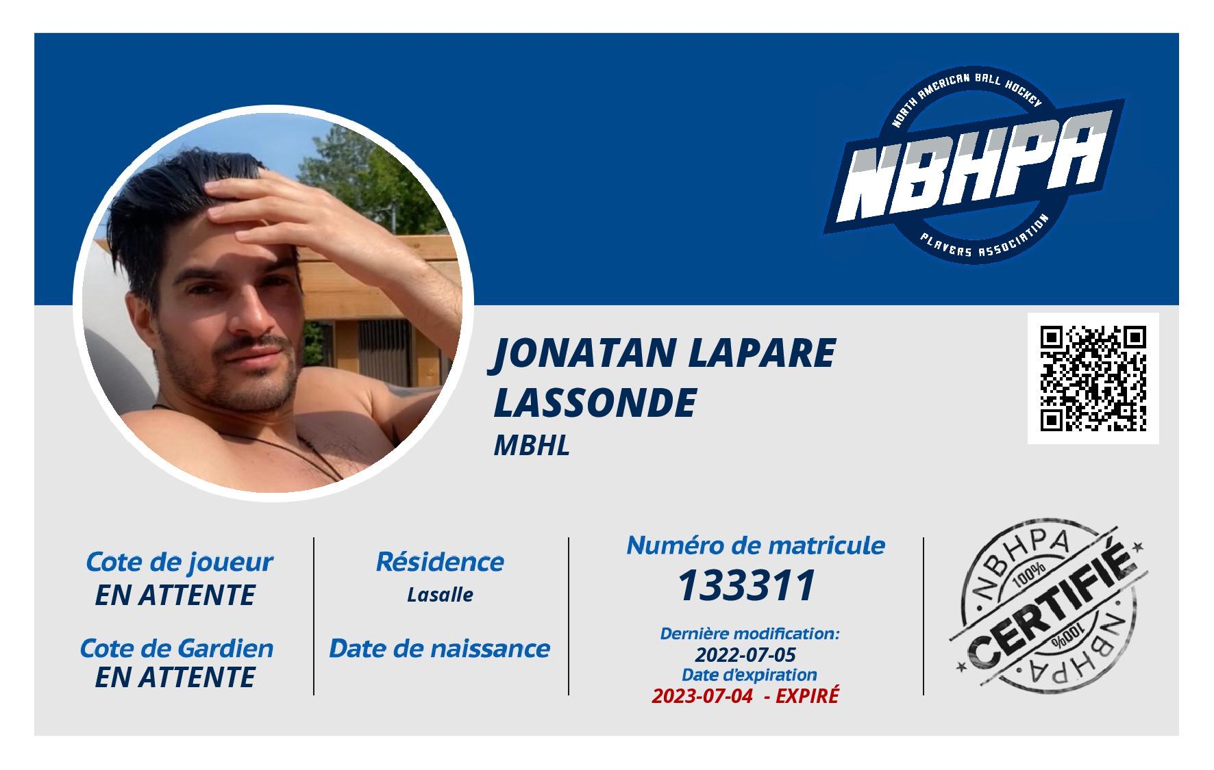 Jonatan Lapare Lassonde 