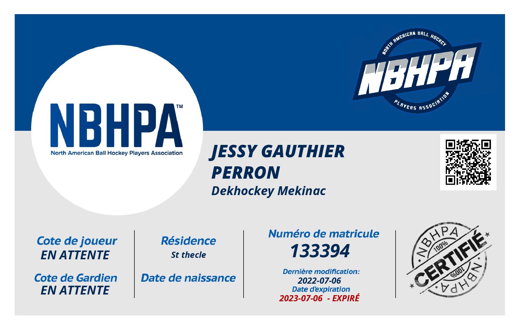 Jessy Gauthier perron