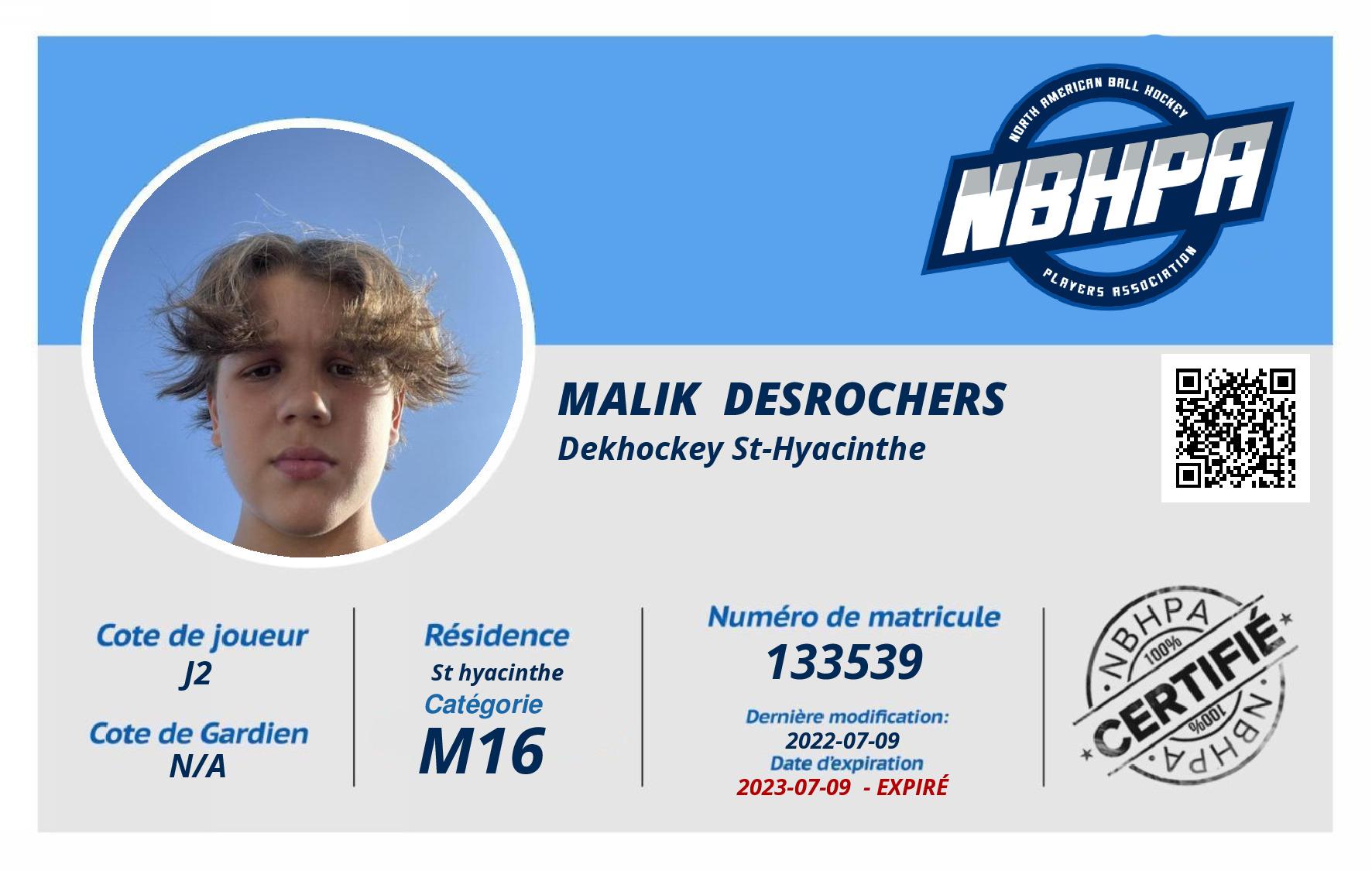 Malik  Desrochers