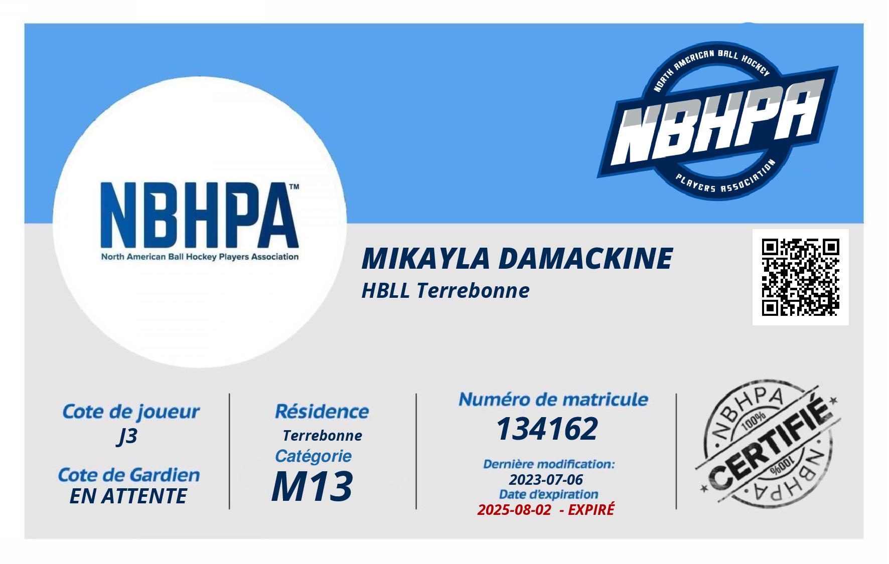 Mikayla Damackine