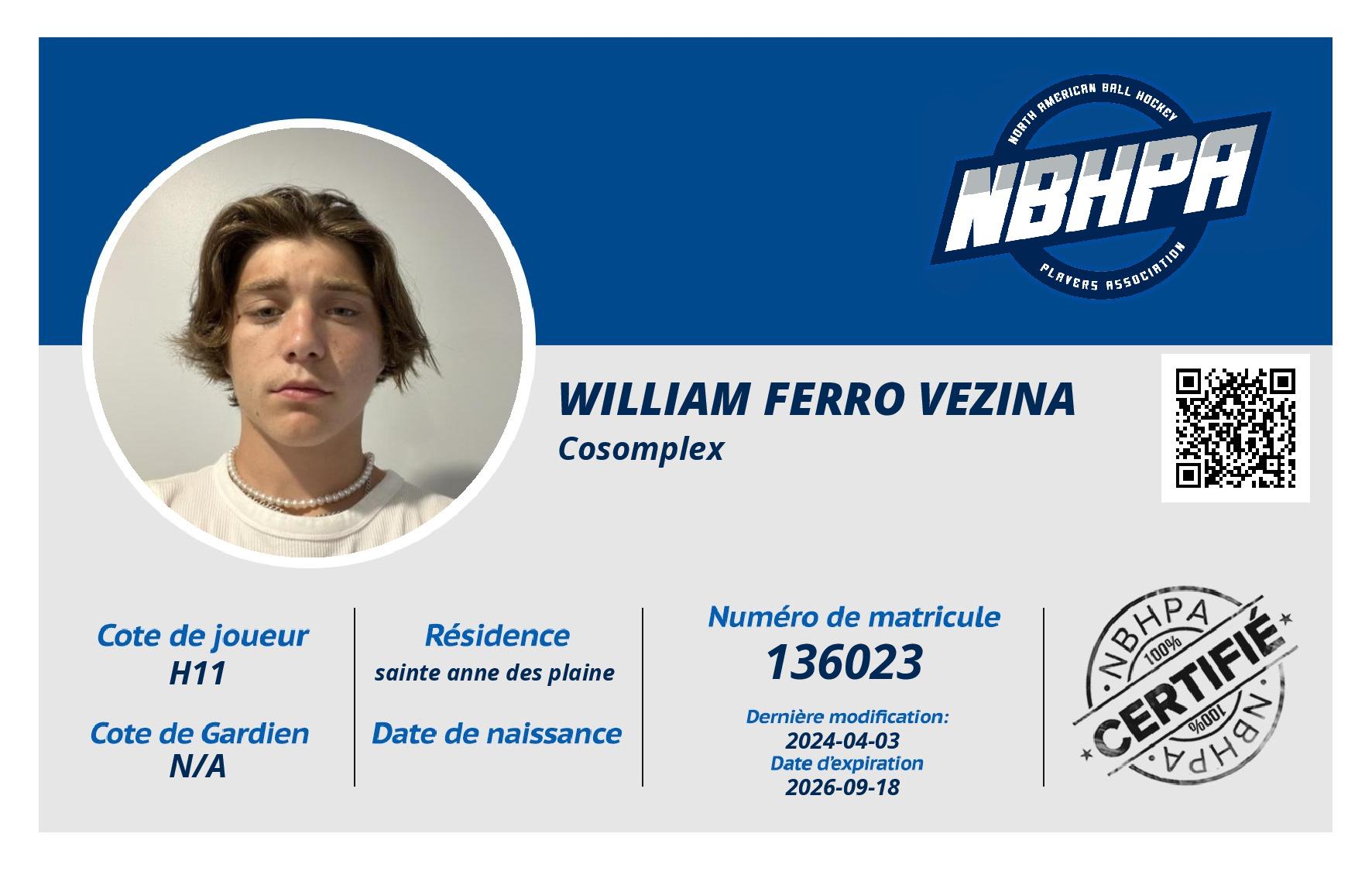 William Ferro vezina