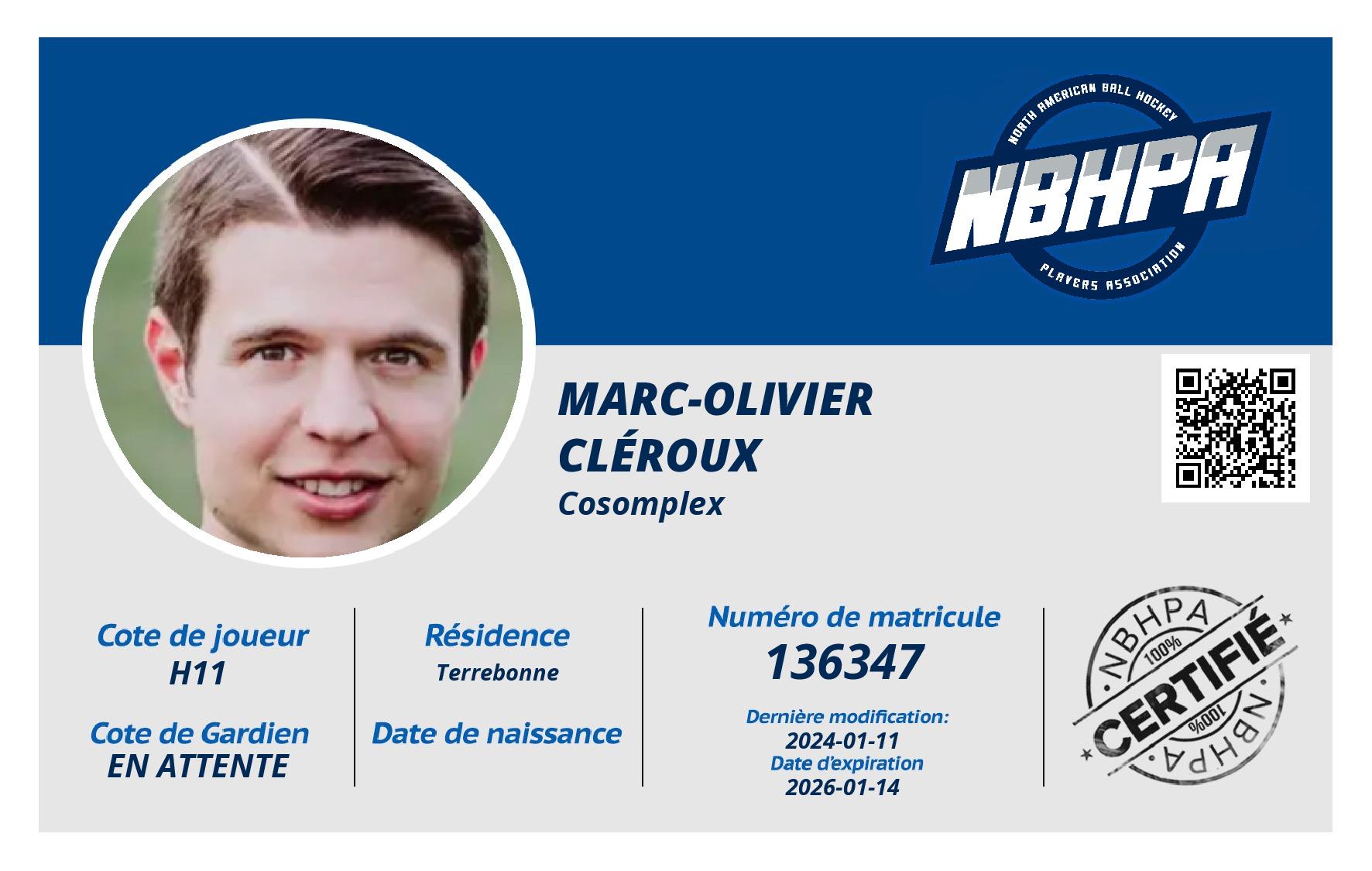 Marc-Olivier  Cléroux