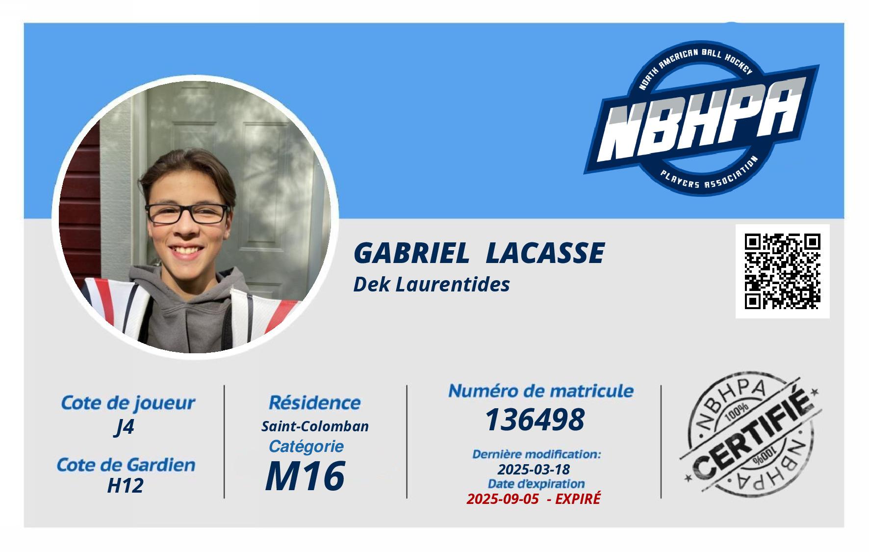 Gabriel  Lacasse 
