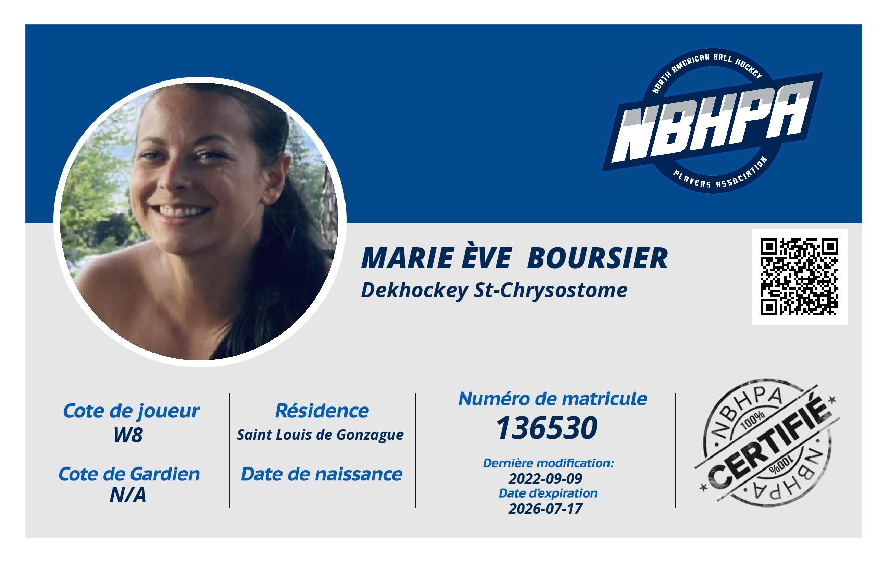 Marie Ève  Boursier