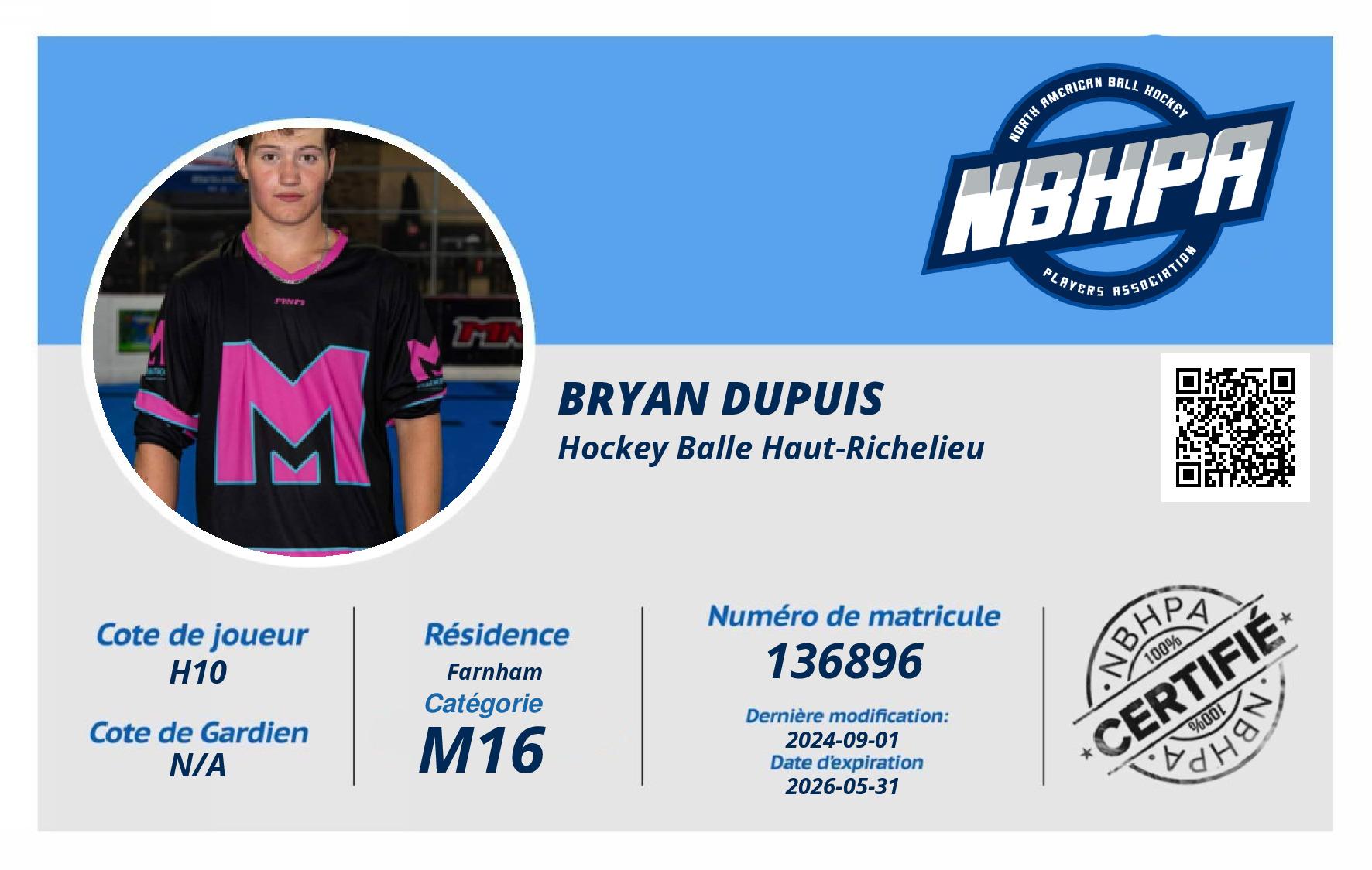 Bryan Dupuis