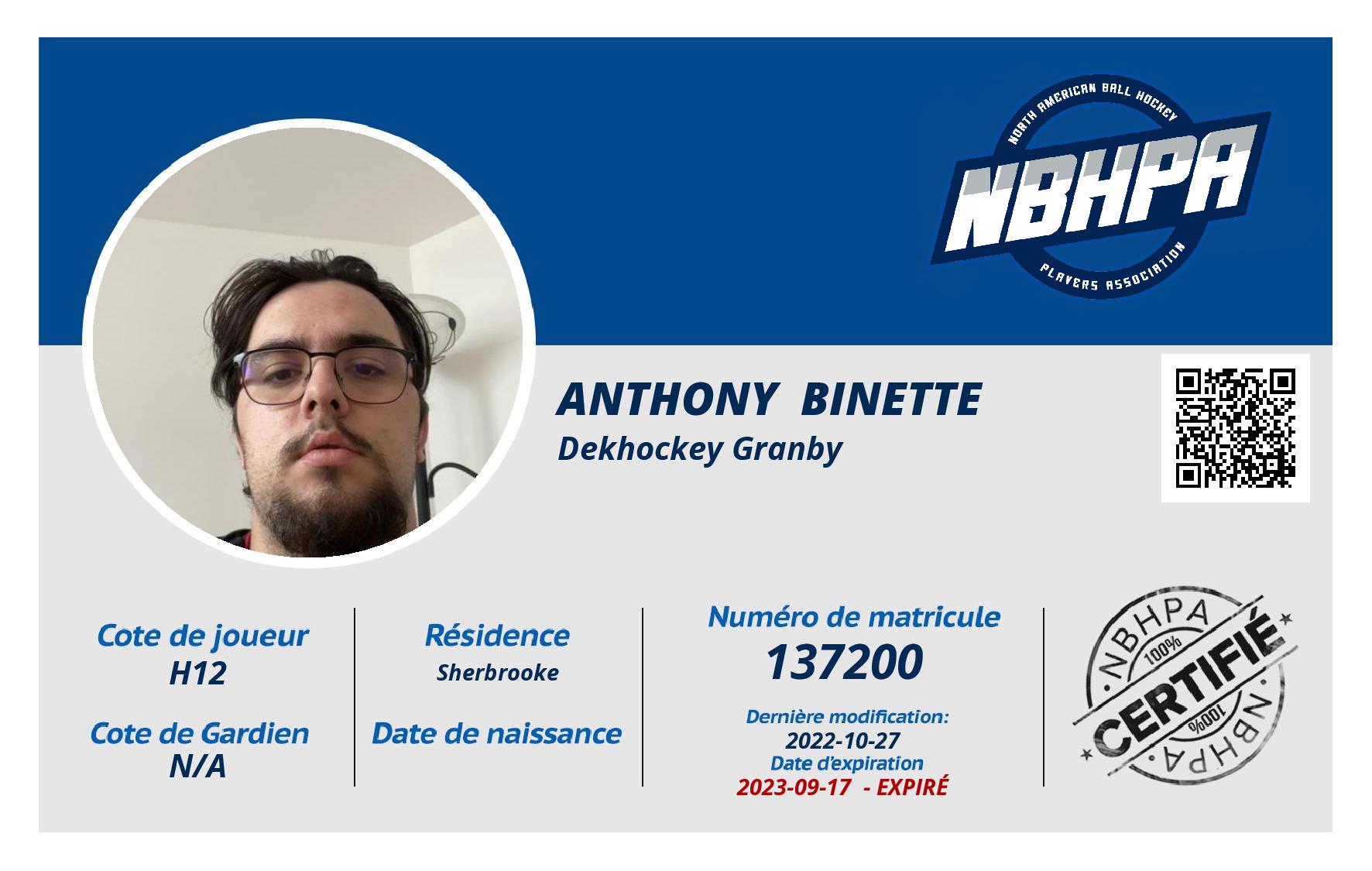 Anthony  Binette
