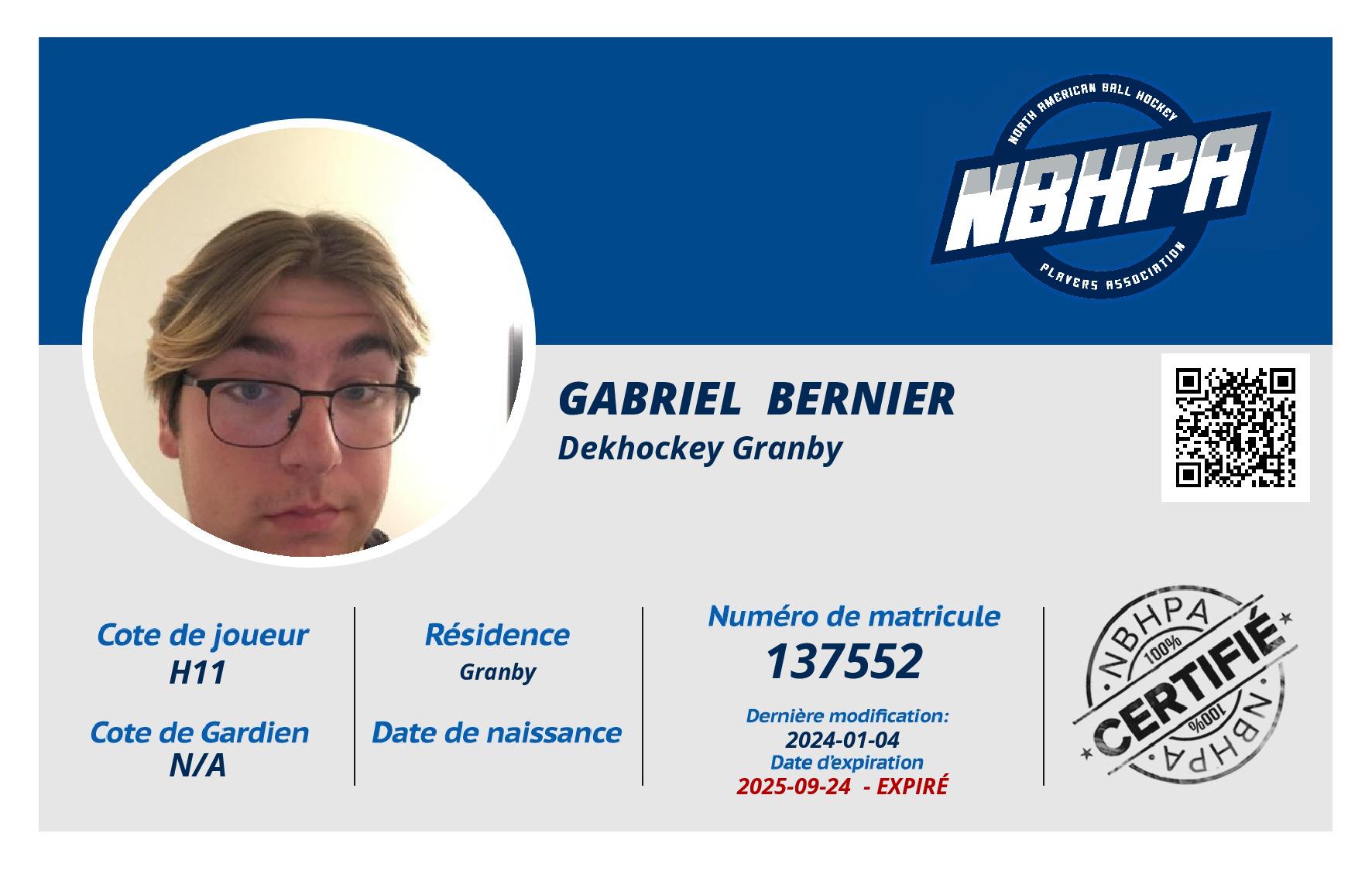 Gabriel  Bernier 