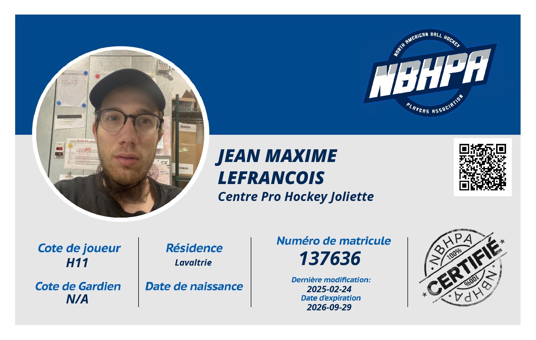 Jean maxime  Lefrancois