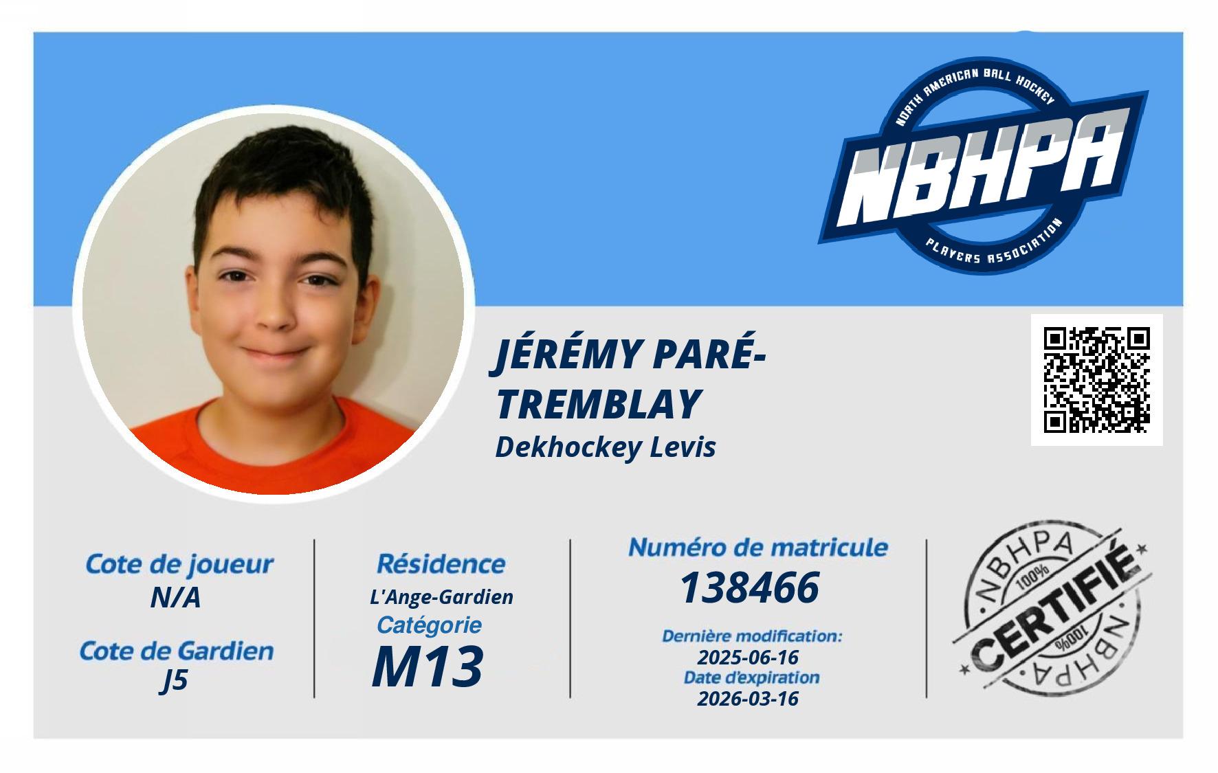 Jérémy Paré-Tremblay 