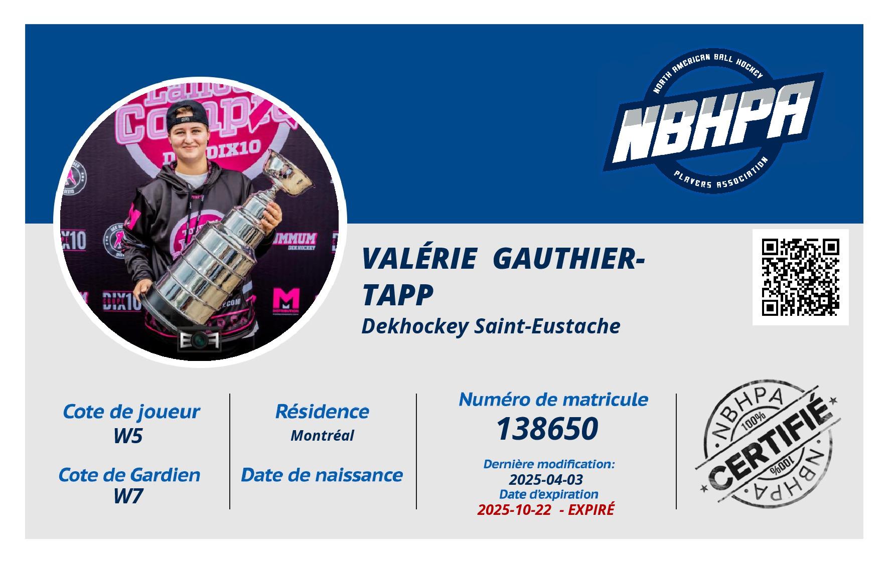 Valérie  Gauthier-Tapp