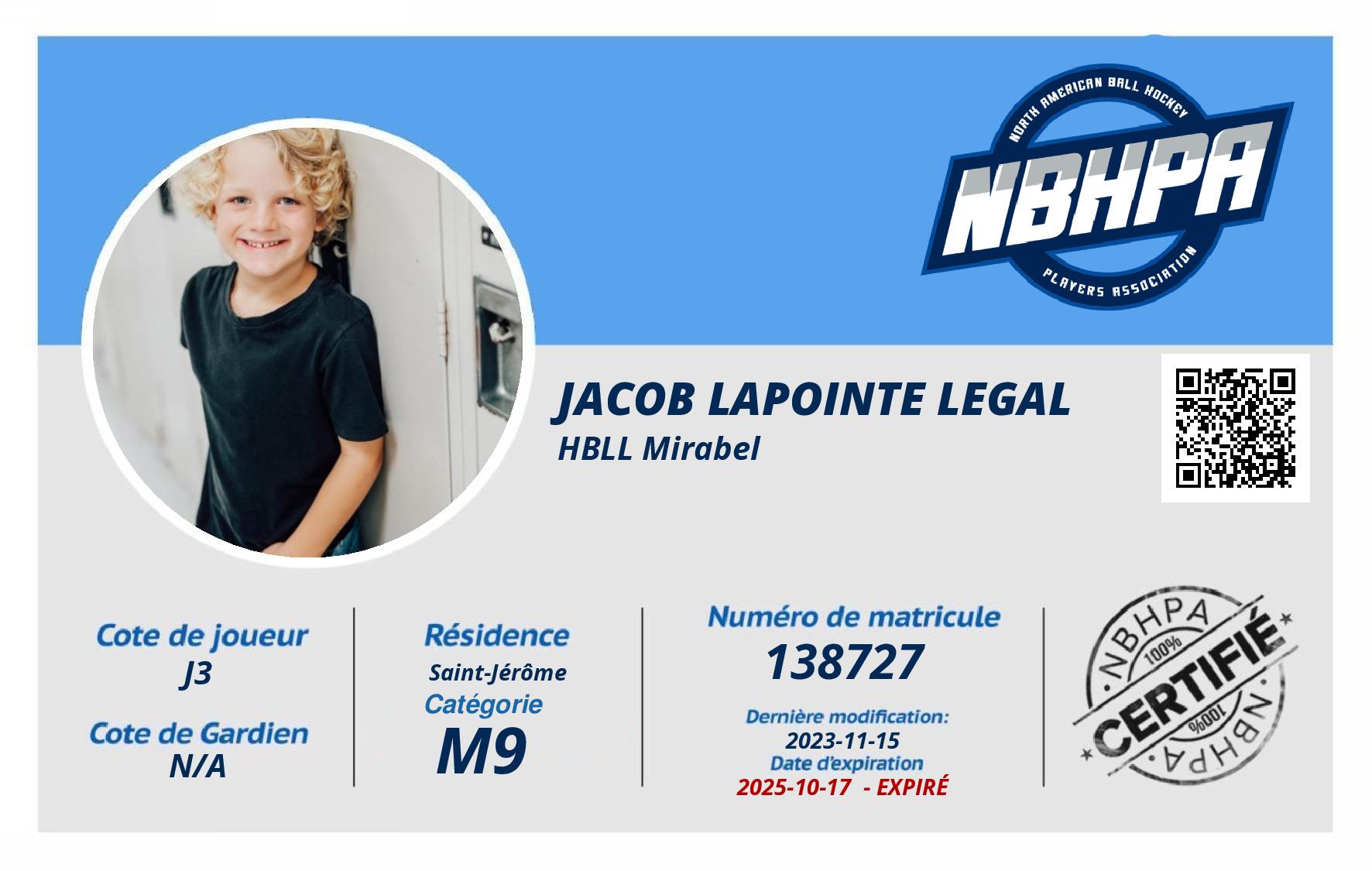 Jacob Lapointe Legal