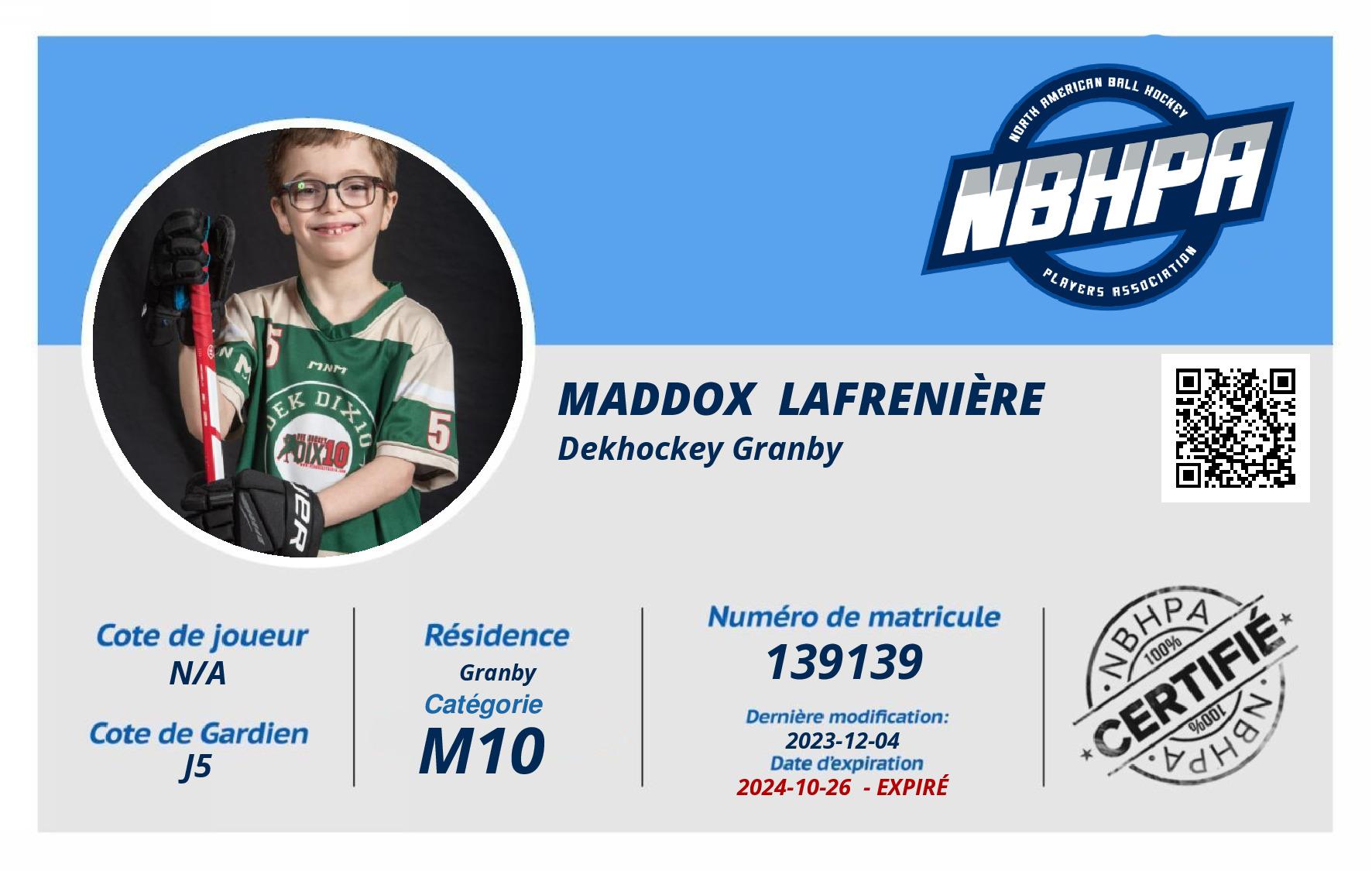 Maddox  Lafrenière 