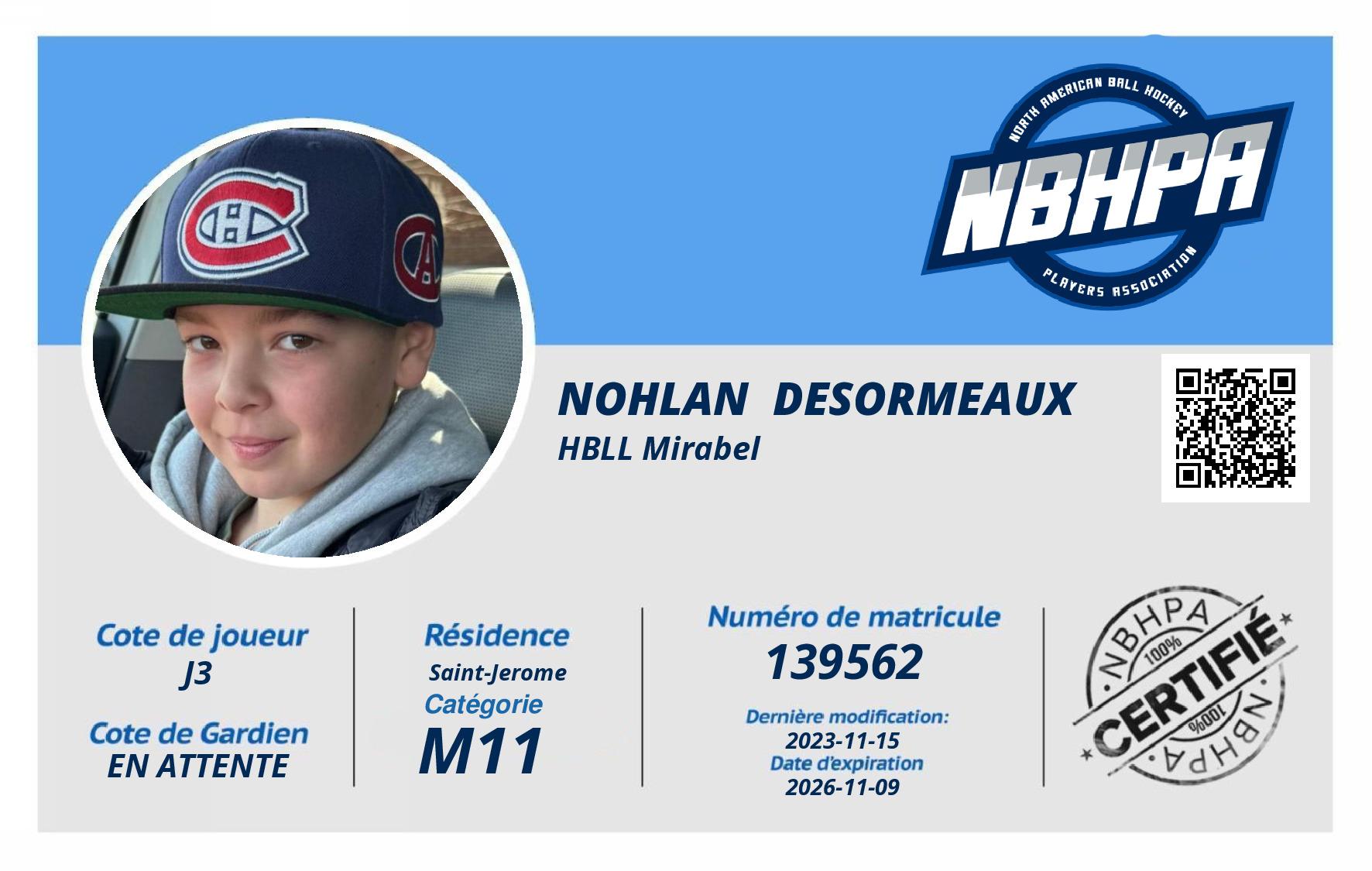 Nohlan  Desormeaux