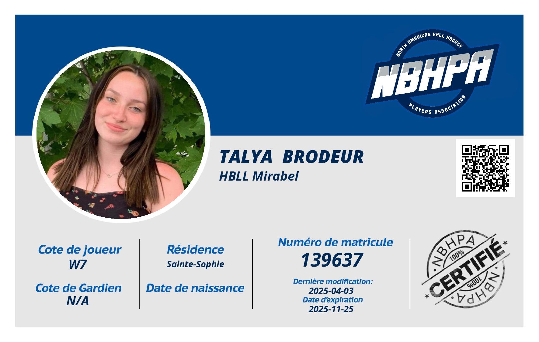 Talya  Brodeur