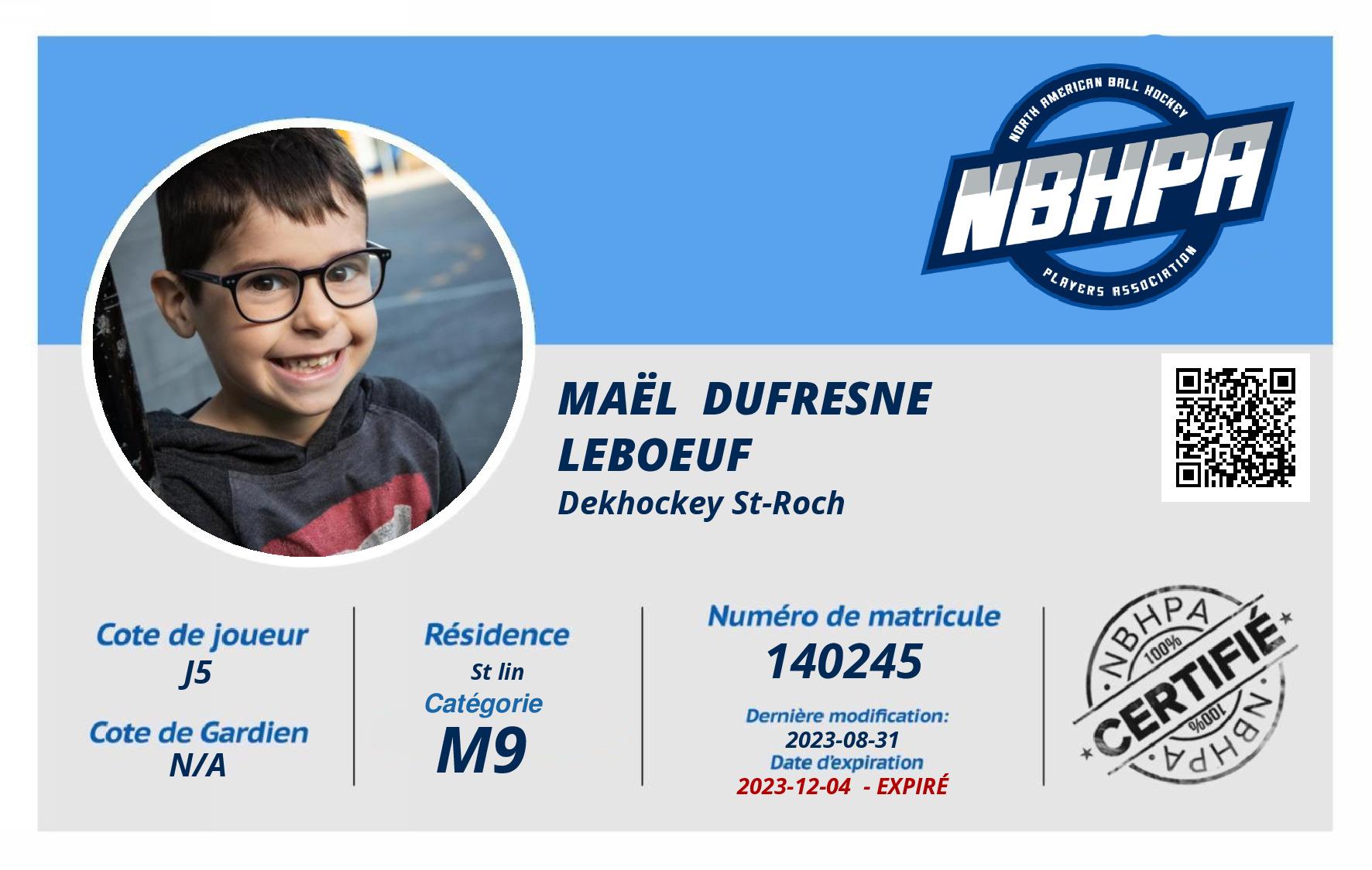 Maël  Dufresne Leboeuf