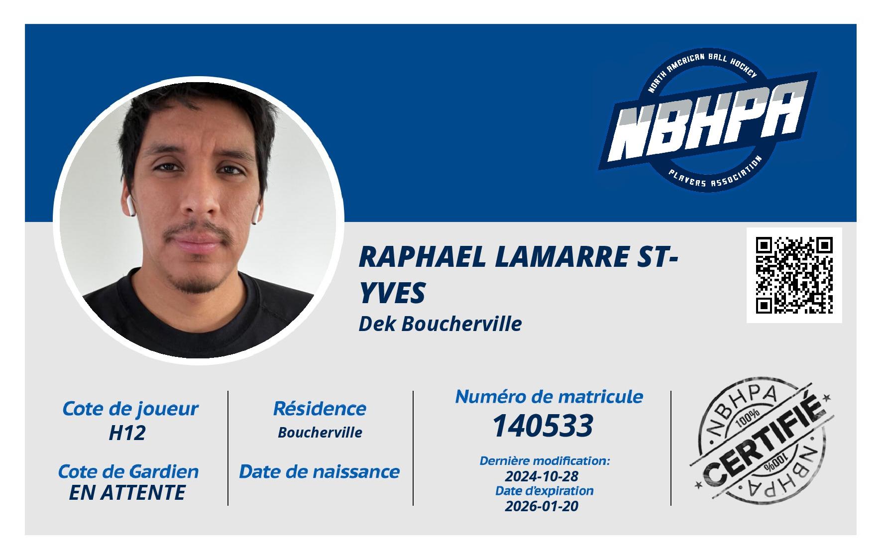 Raphael Lamarre St-Yves