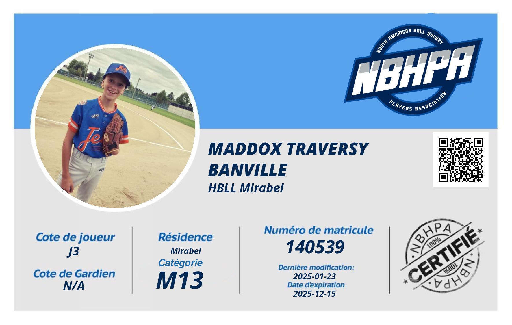 Maddox Traversy Banville