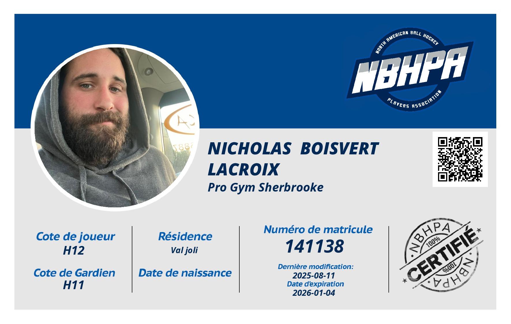 Nicholas  Boisvert lacroix