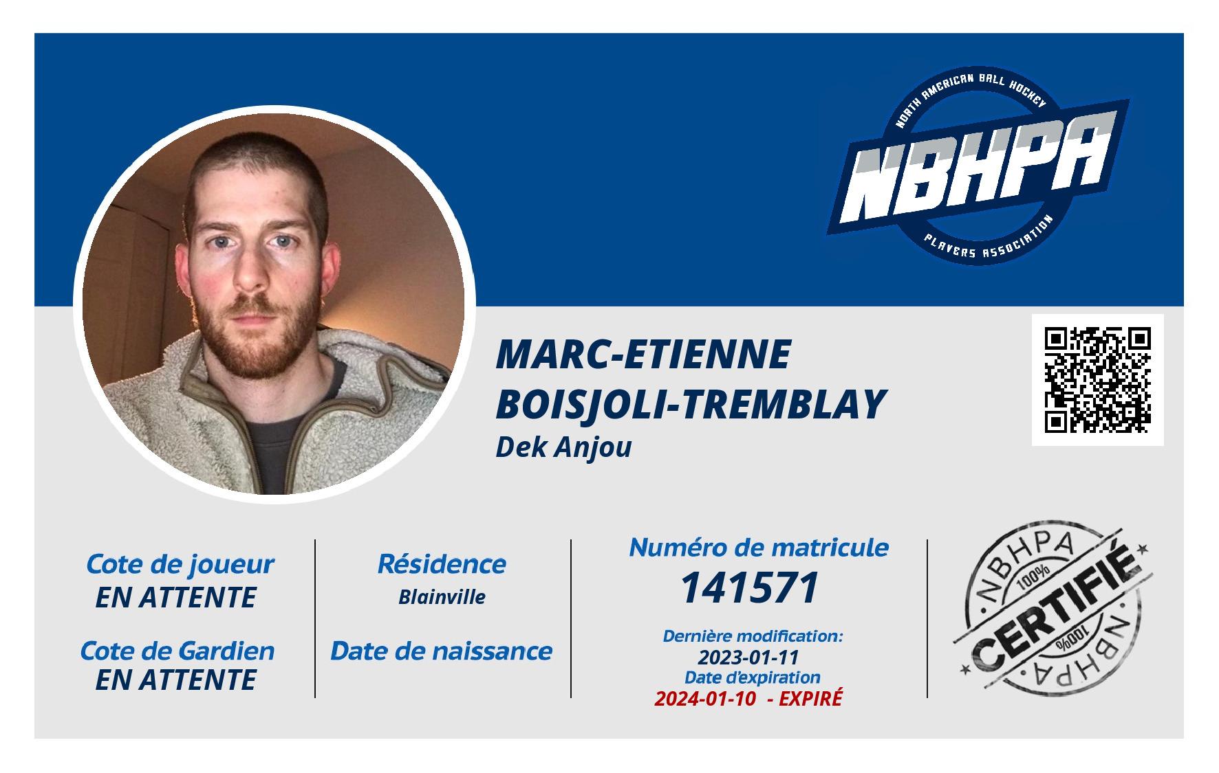 Marc-Etienne Boisjoli-Tremblay