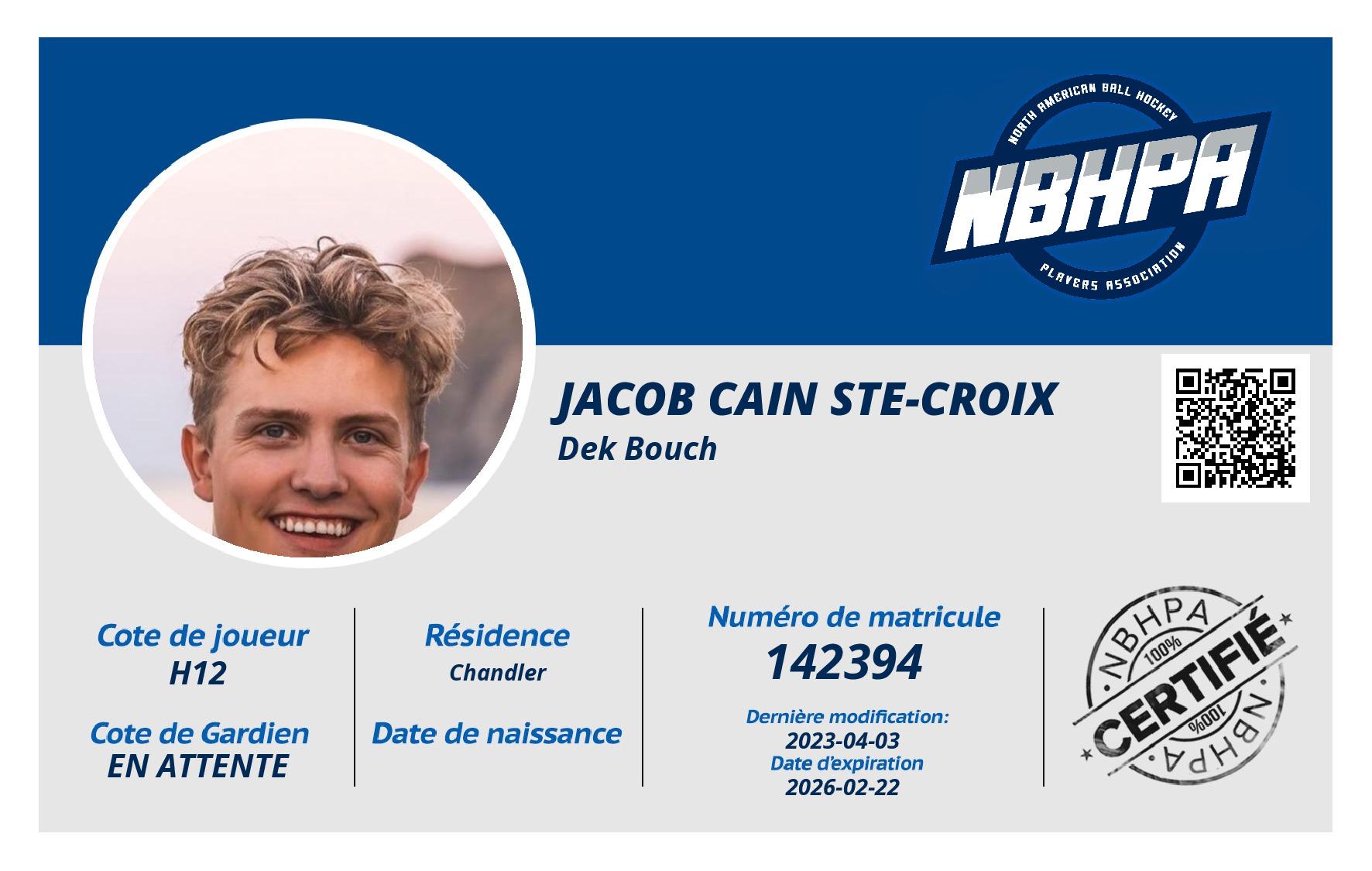 Jacob Cain ste-croix