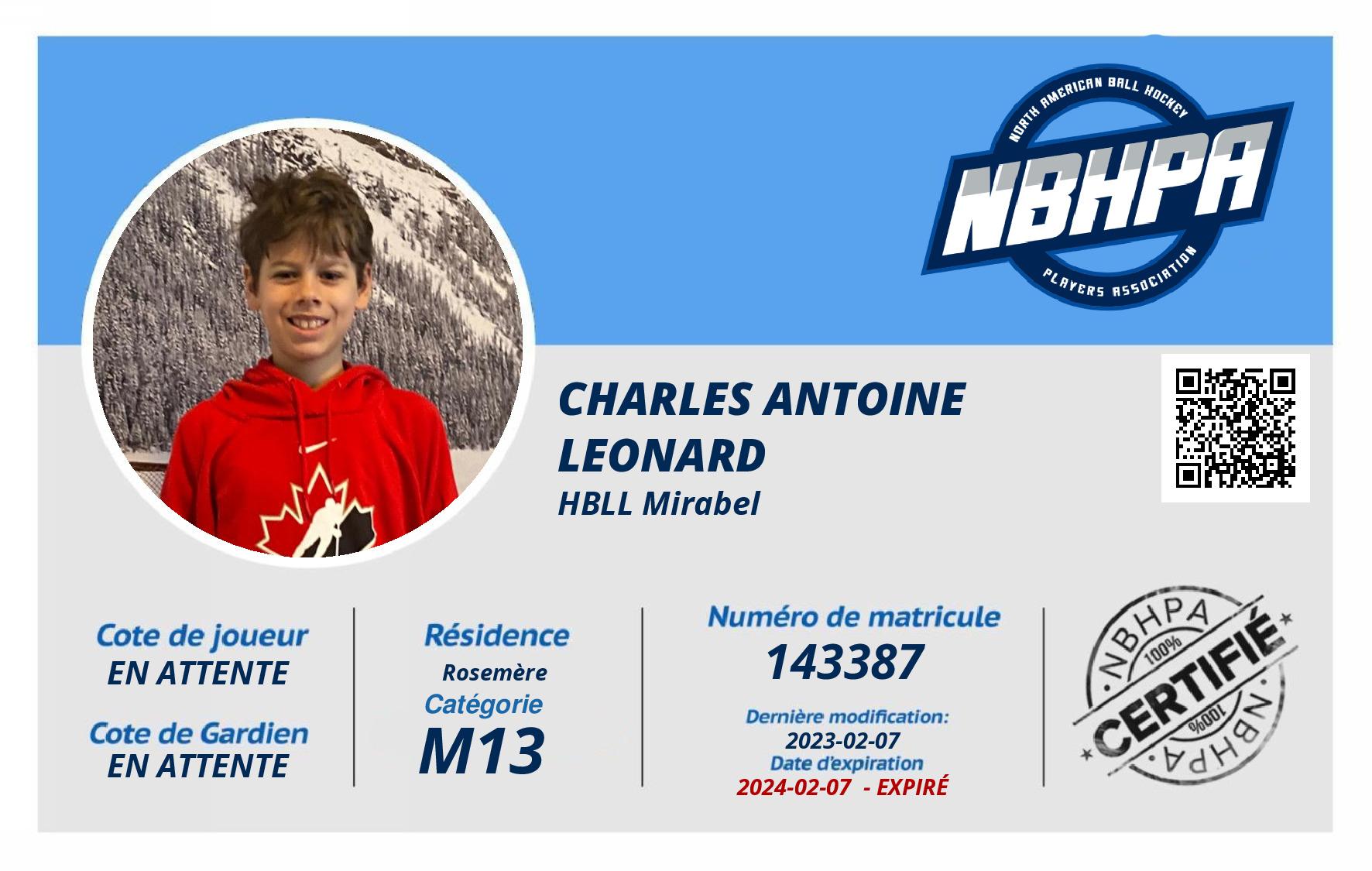 Charles Antoine  Leonard 