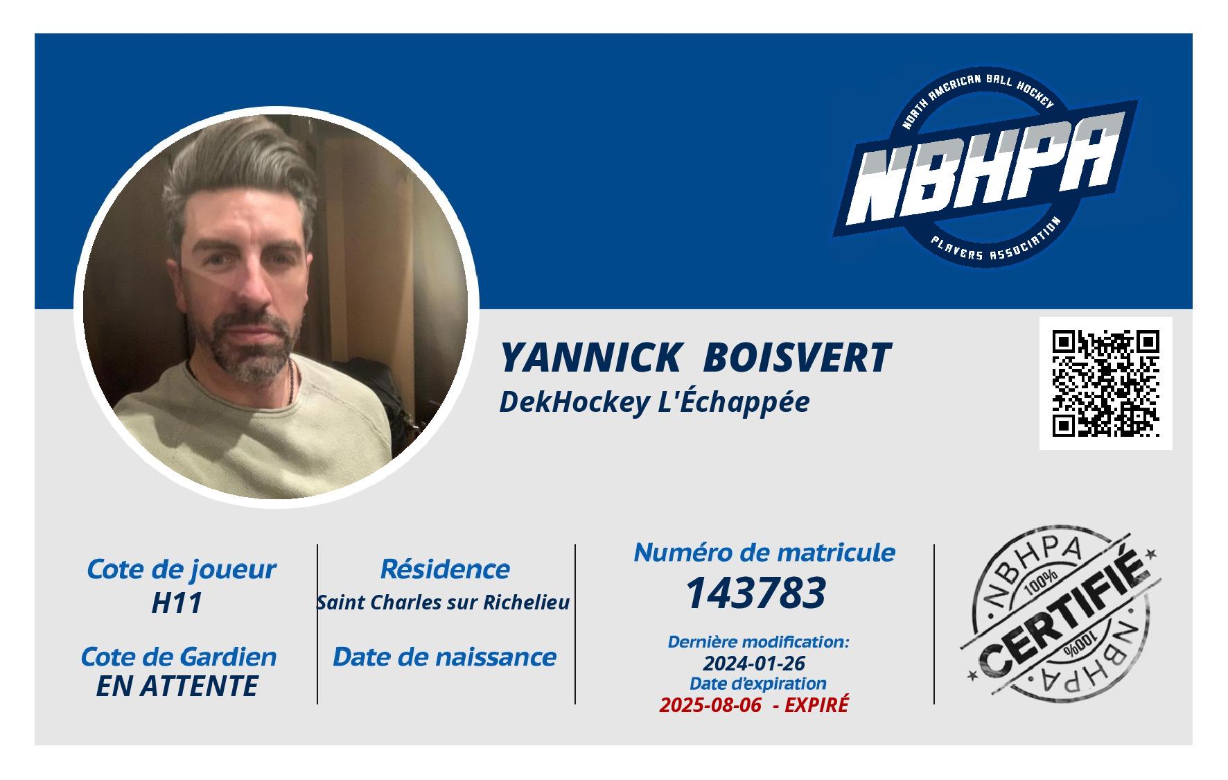 Yannick  Boisvert